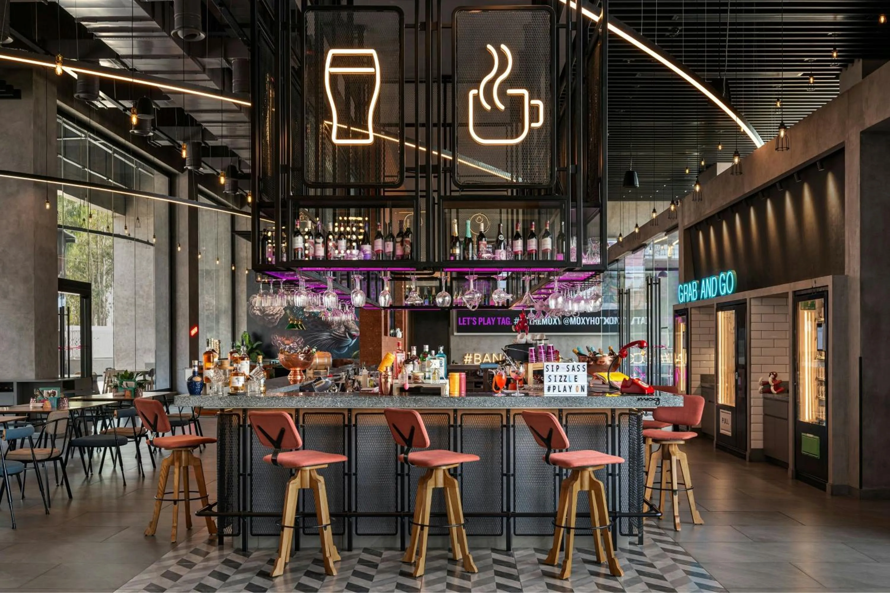 Lobby or reception in Moxy Bengaluru Airport Prestige Tech Cloud