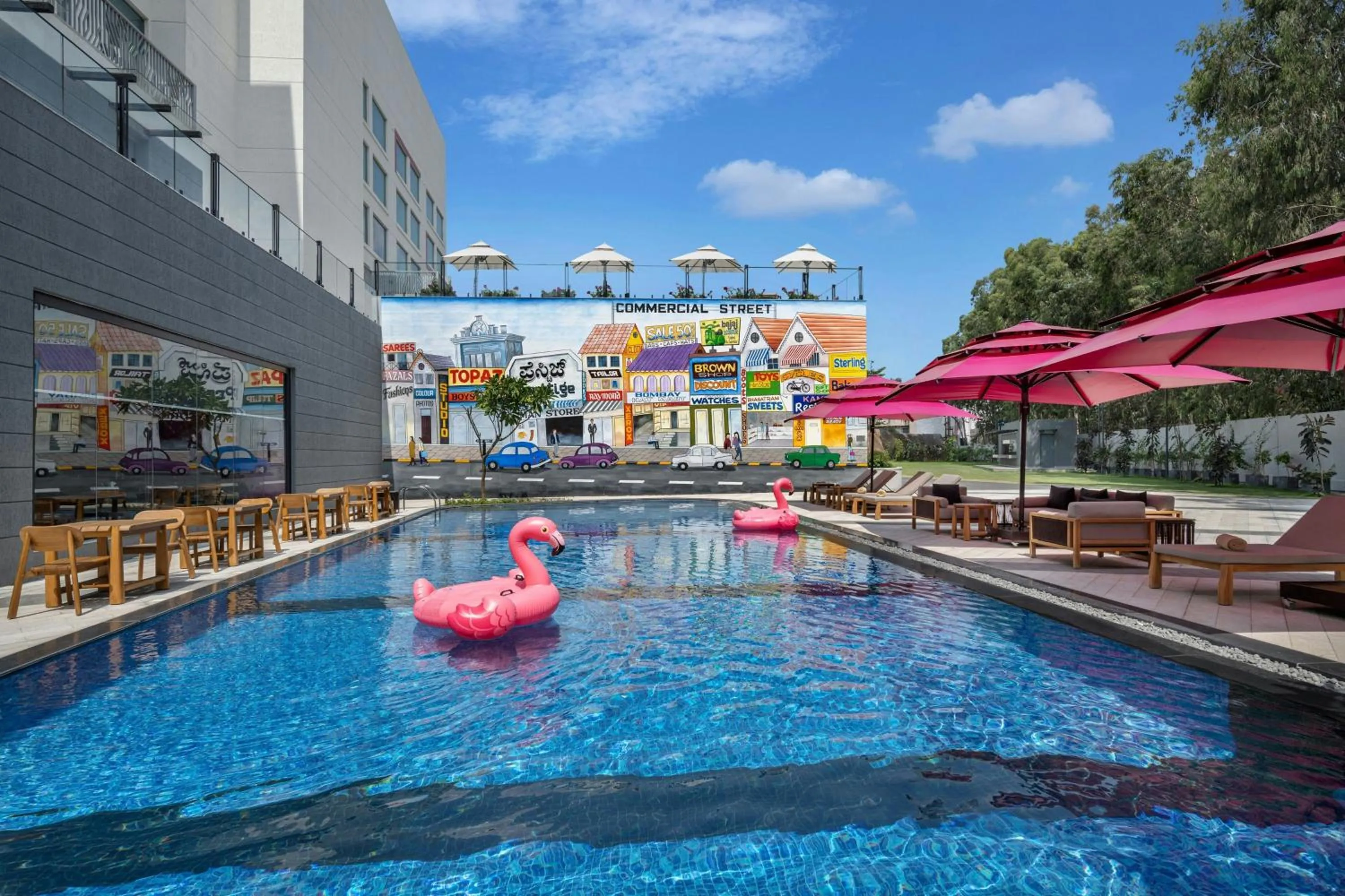 Swimming pool in Moxy Bengaluru Airport Prestige Tech Cloud