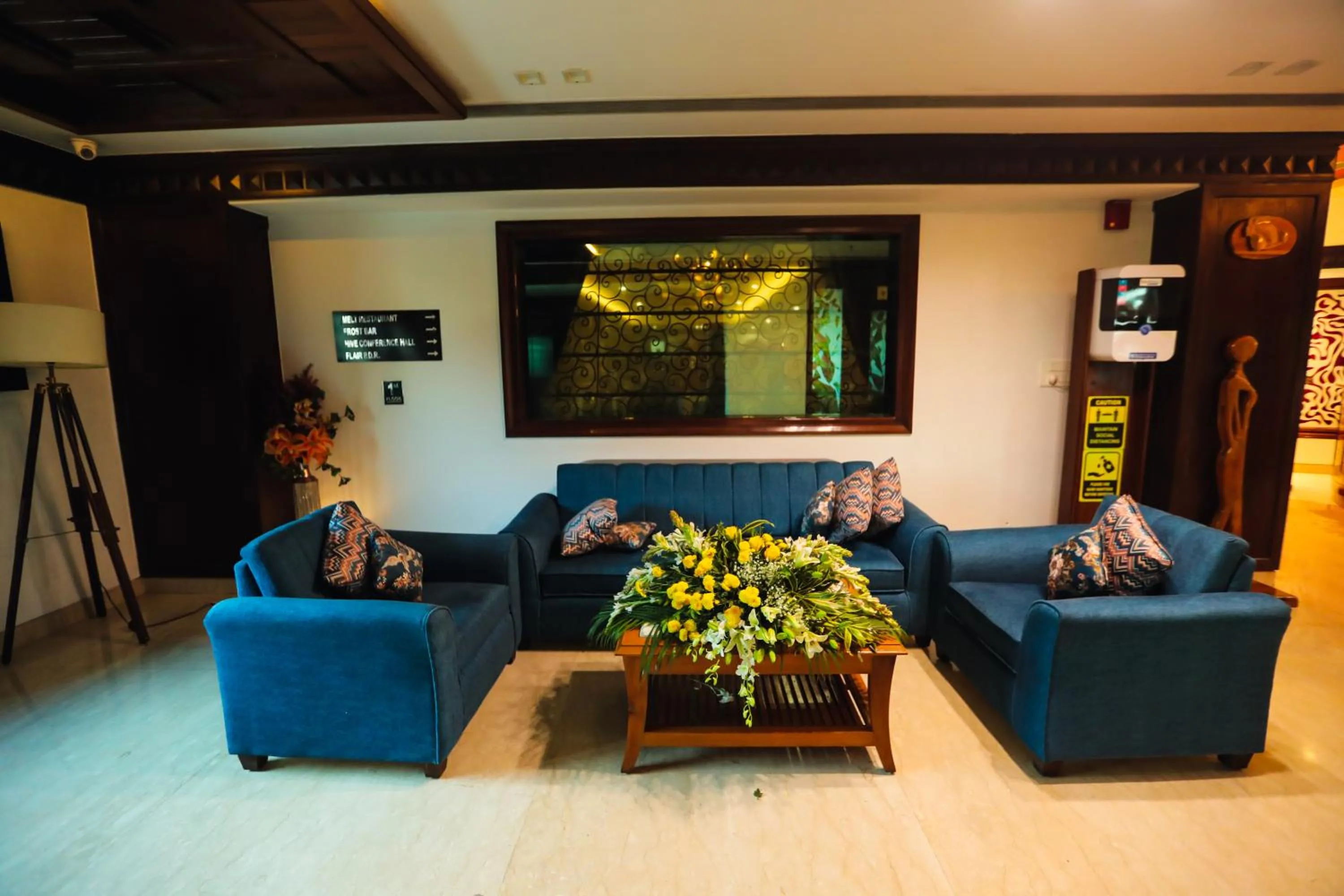 Seating area in Hotel Saffron Leaf