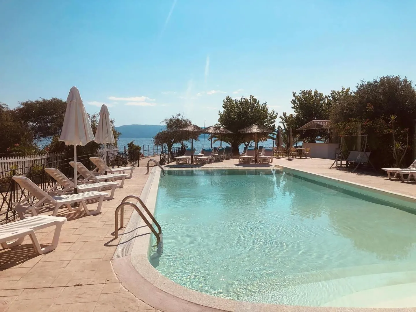 Pool view in Blue Waves Corfu