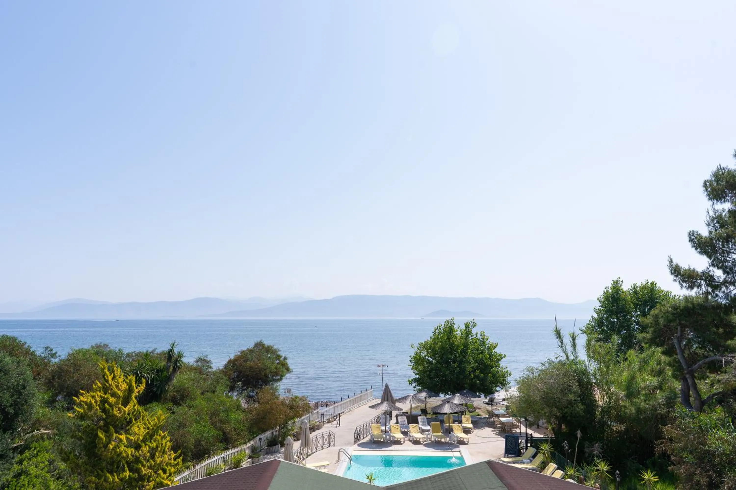 Pool view in Blue Waves Corfu