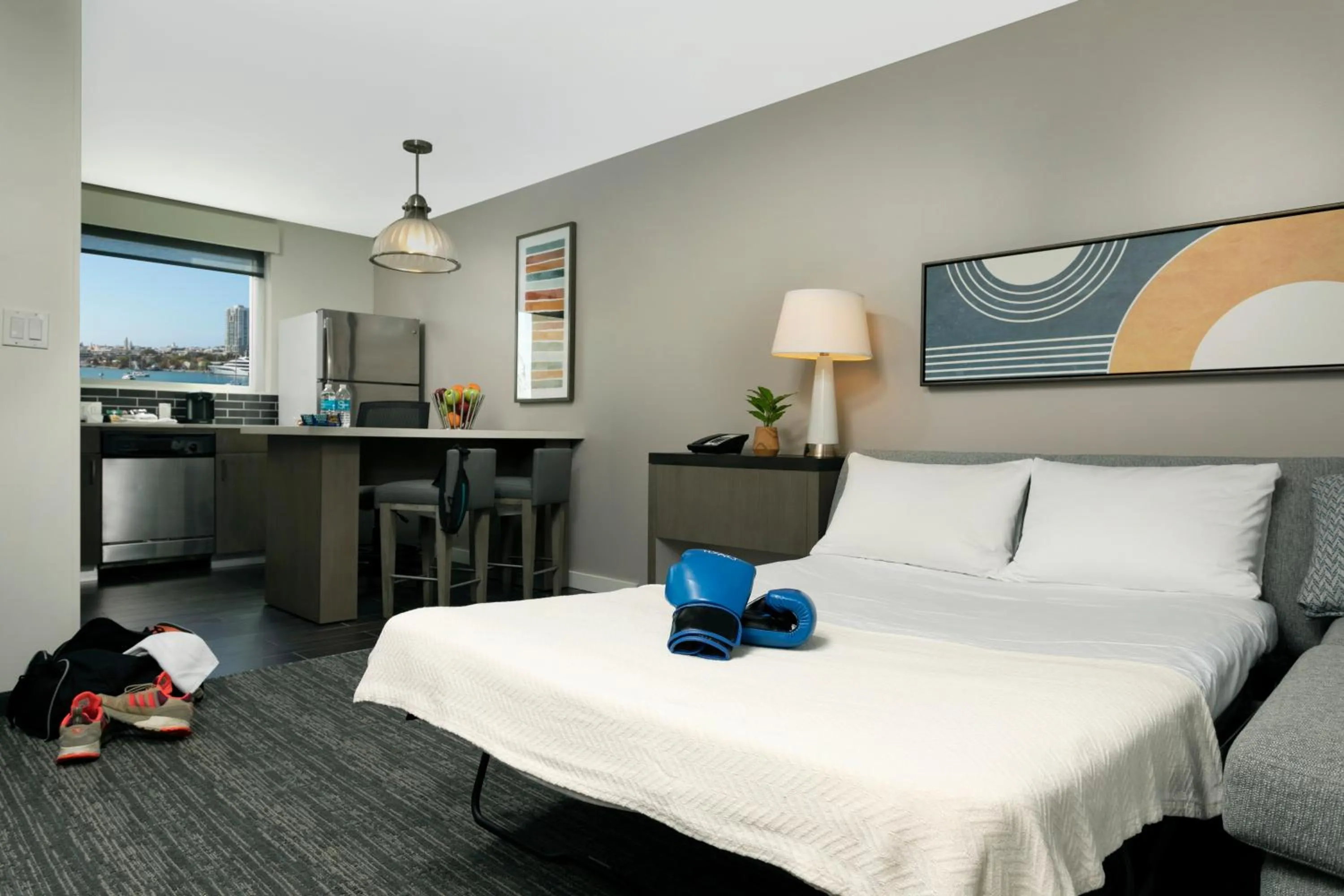 Living room, Bed in Hyatt House San Juan