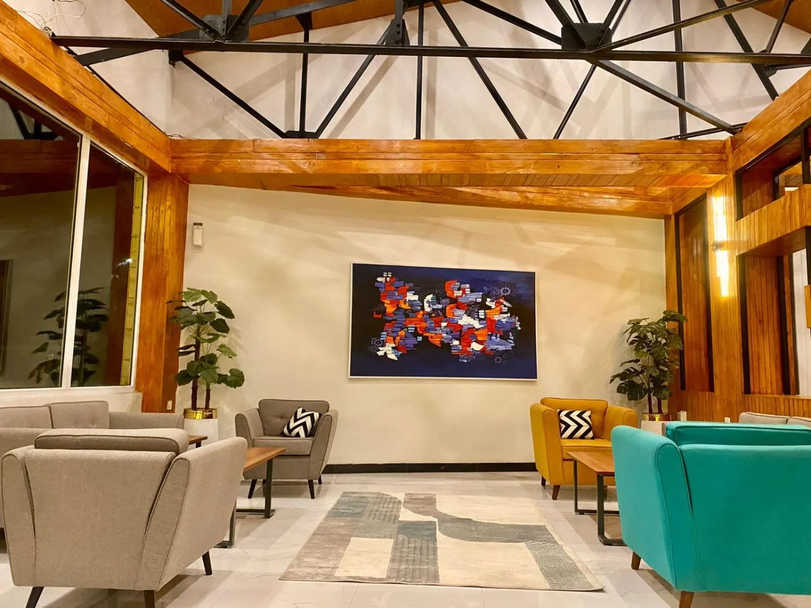 Seating area in Sky Lodge Hotel