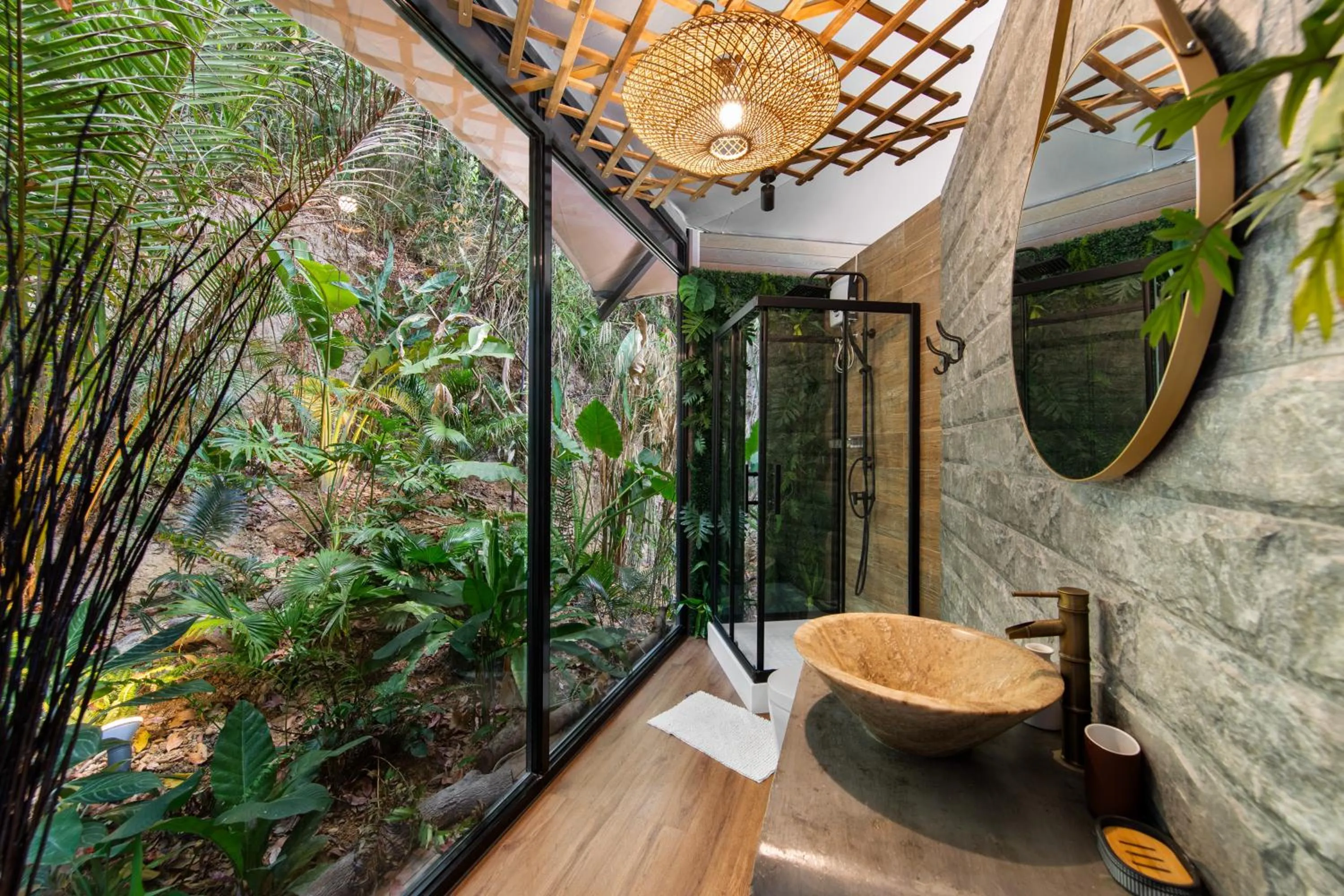 Bathroom in The Jungle Lodge -Glamping at Karuna El Nido