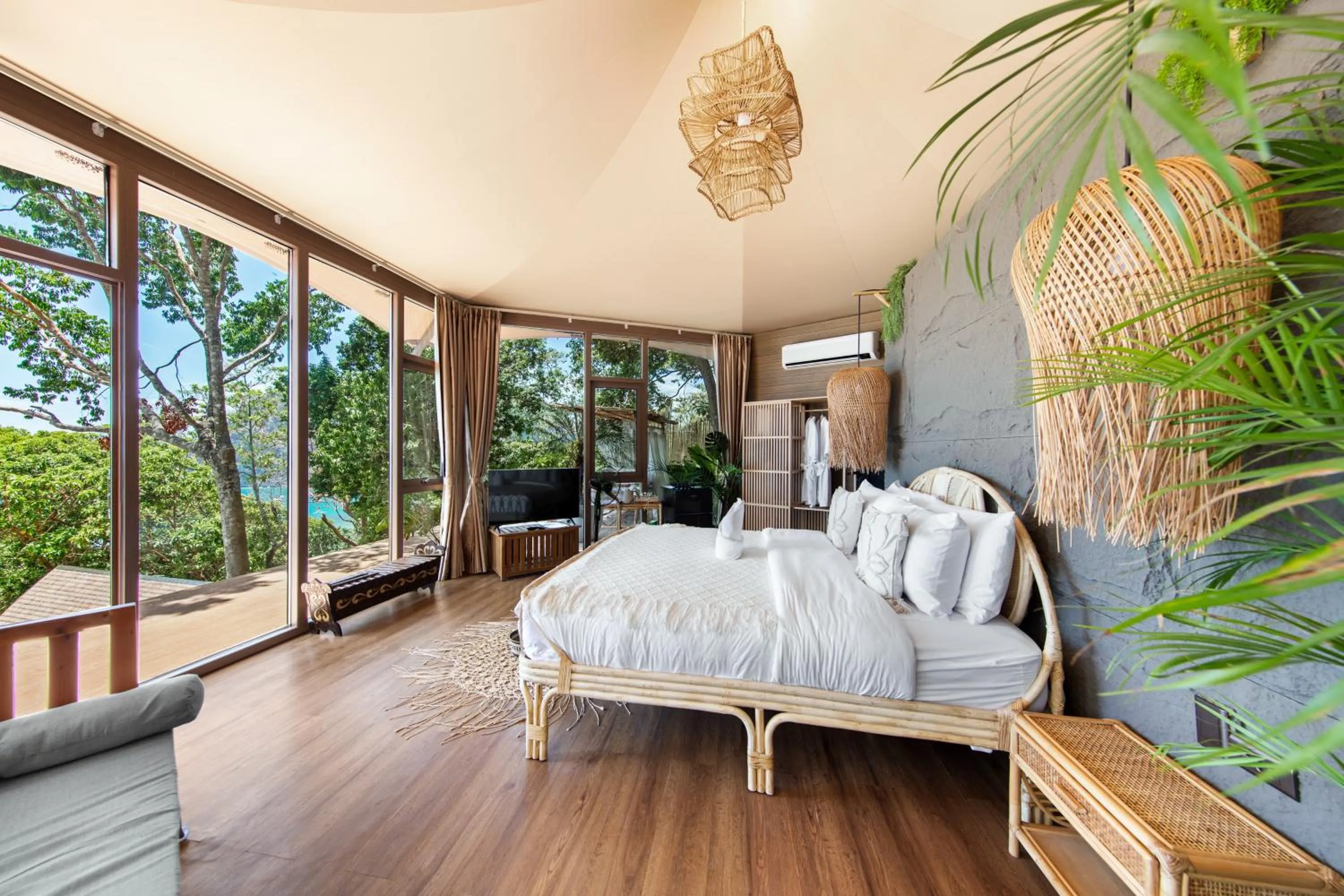 Bed in The Jungle Lodge -Glamping at Karuna El Nido