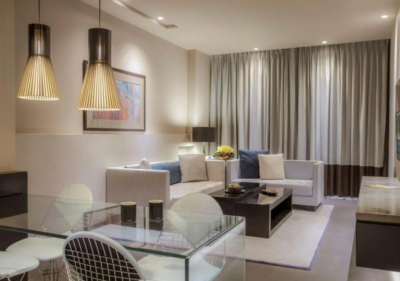 Seating area in The Abdali Boulevard Hotel