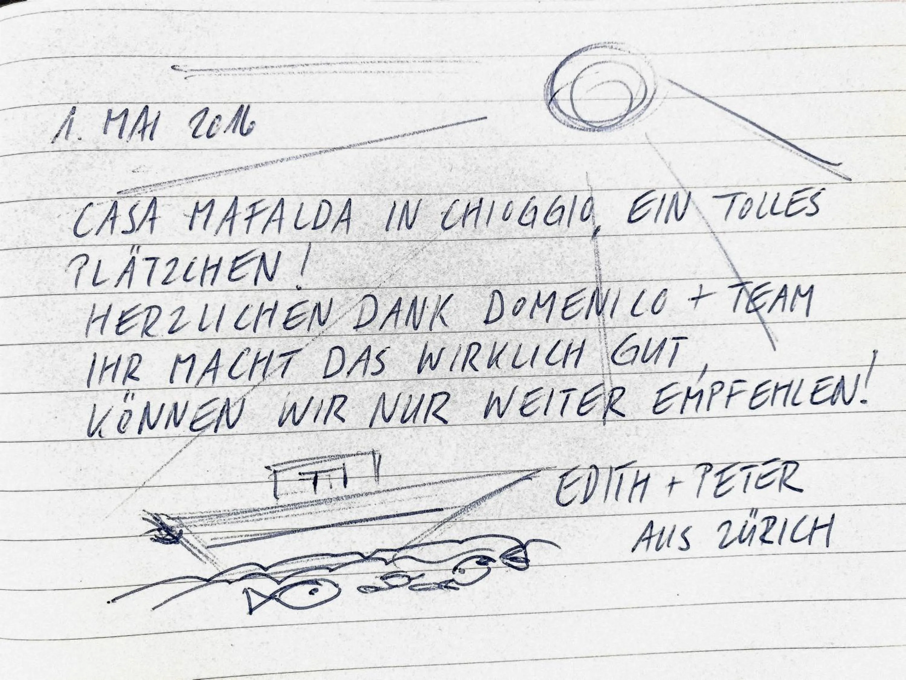 Text overlay in Casa Mafalda