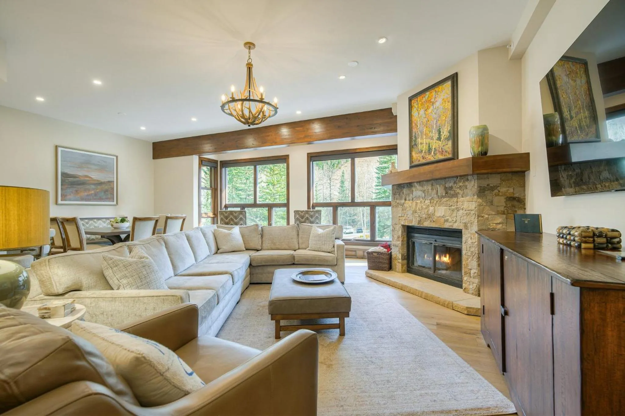Living room in The Osprey at Beaver Creek, a RockResort