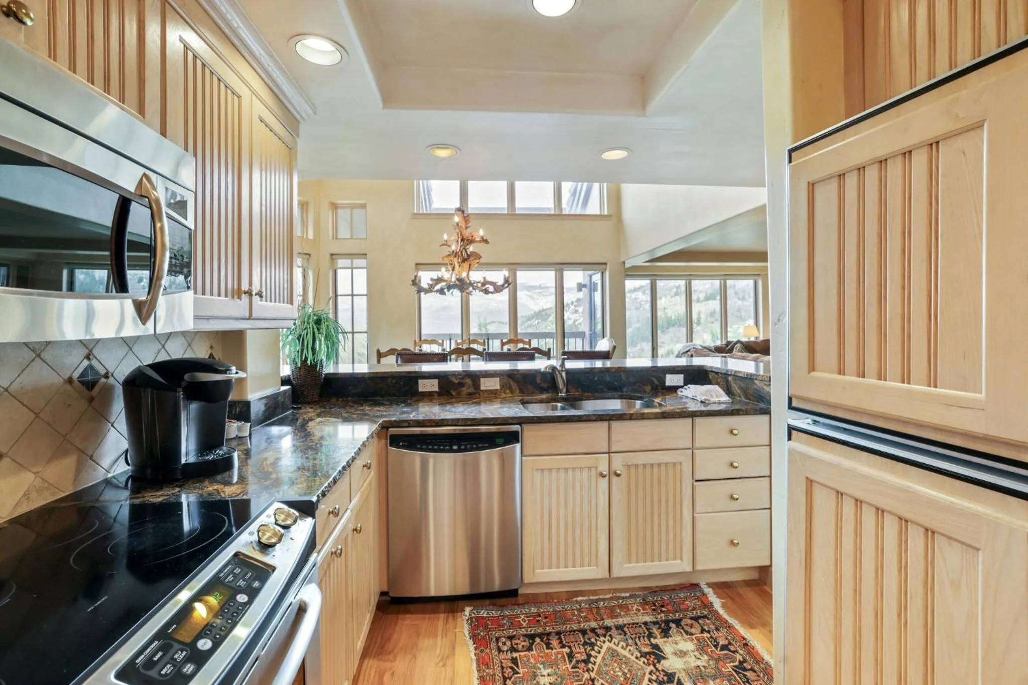 Communal kitchen in The Pines Lodge, a RockResort, by Vail Resorts