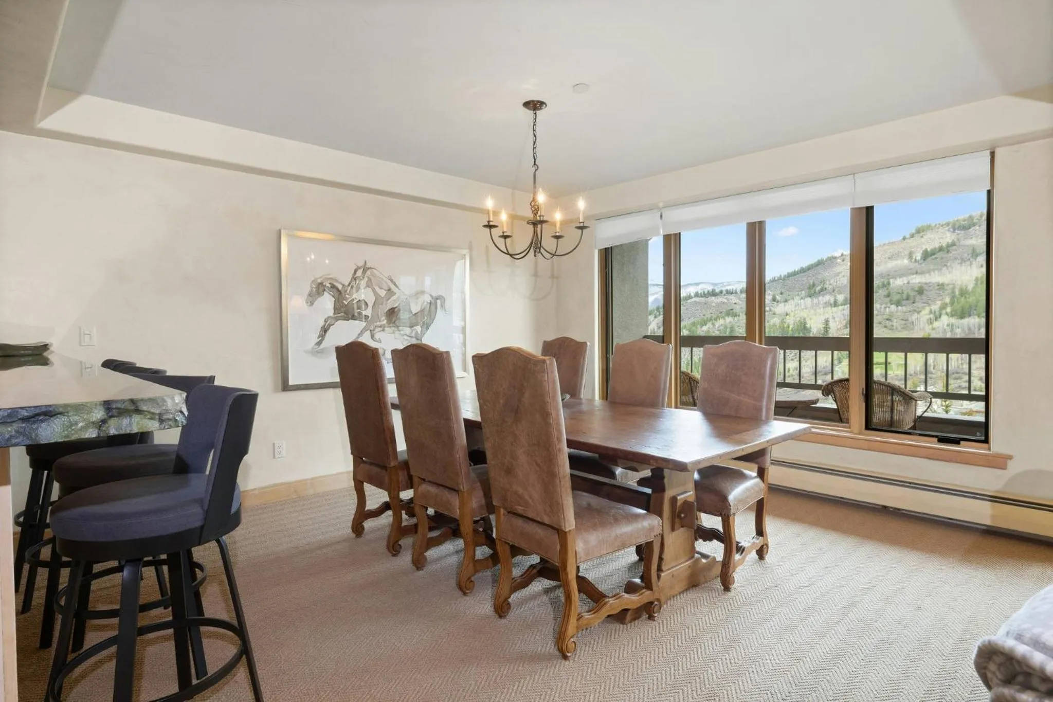Dining area in The Pines Lodge, a RockResort, by Vail Resorts