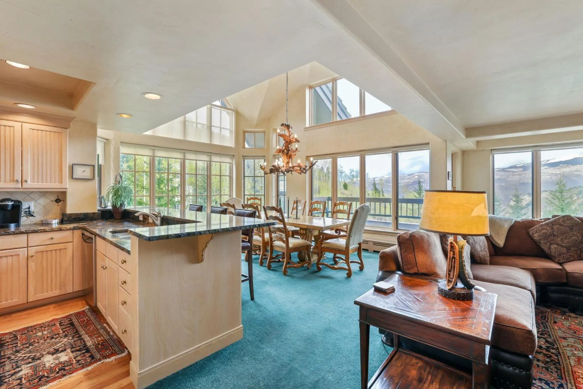 Living room in The Pines Lodge, a RockResort, by Vail Resorts