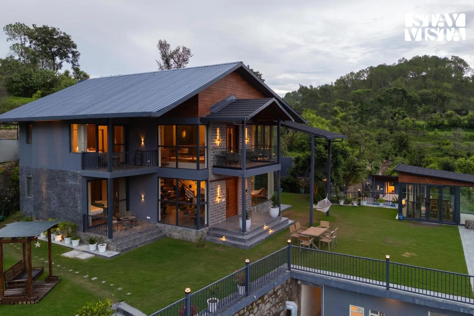 Property building in StayVista at Savara with Heated Infinity Pool and Jacuzzi