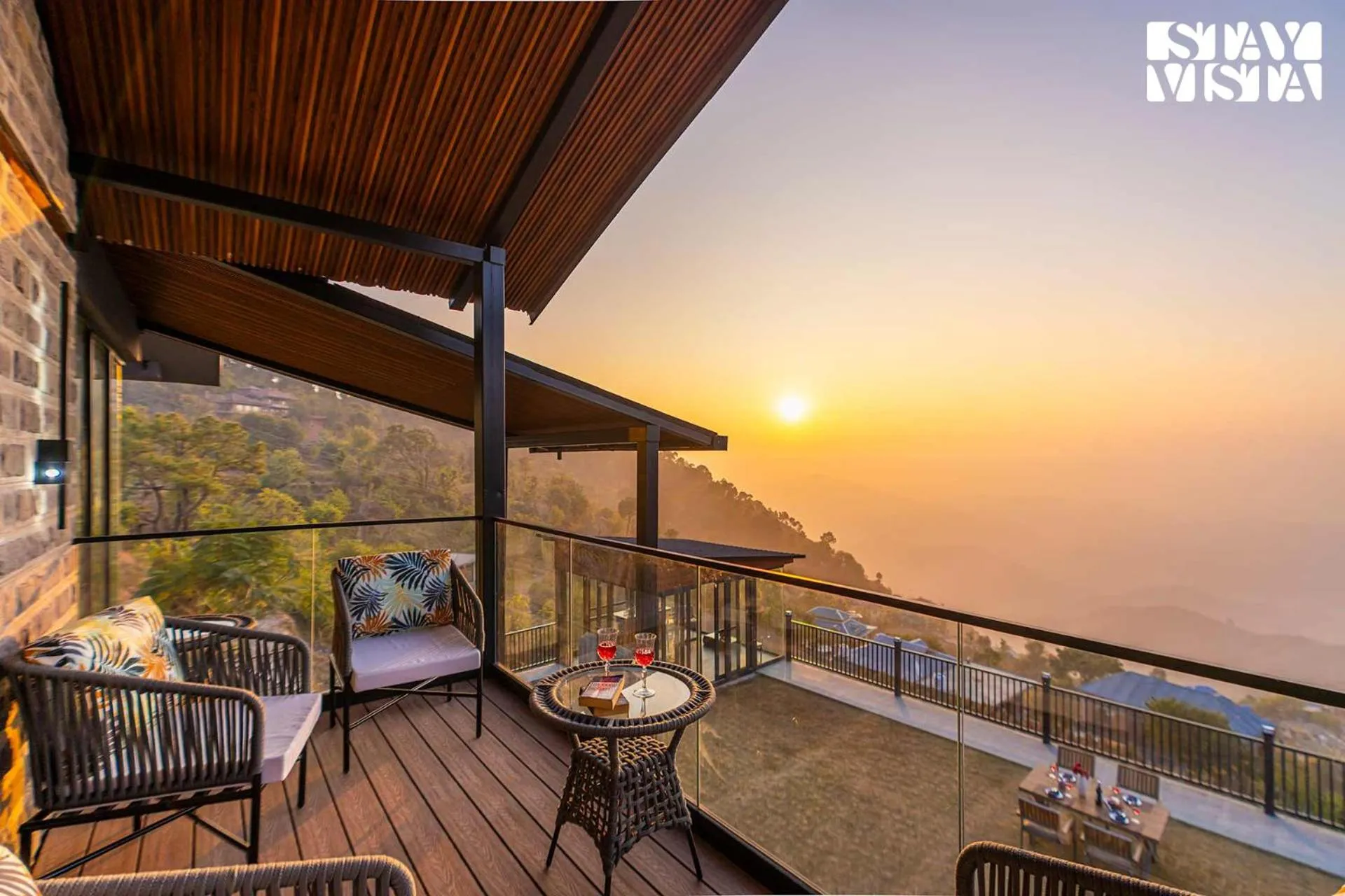 Balcony/Terrace in StayVista at Savara with Heated Infinity Pool and Jacuzzi