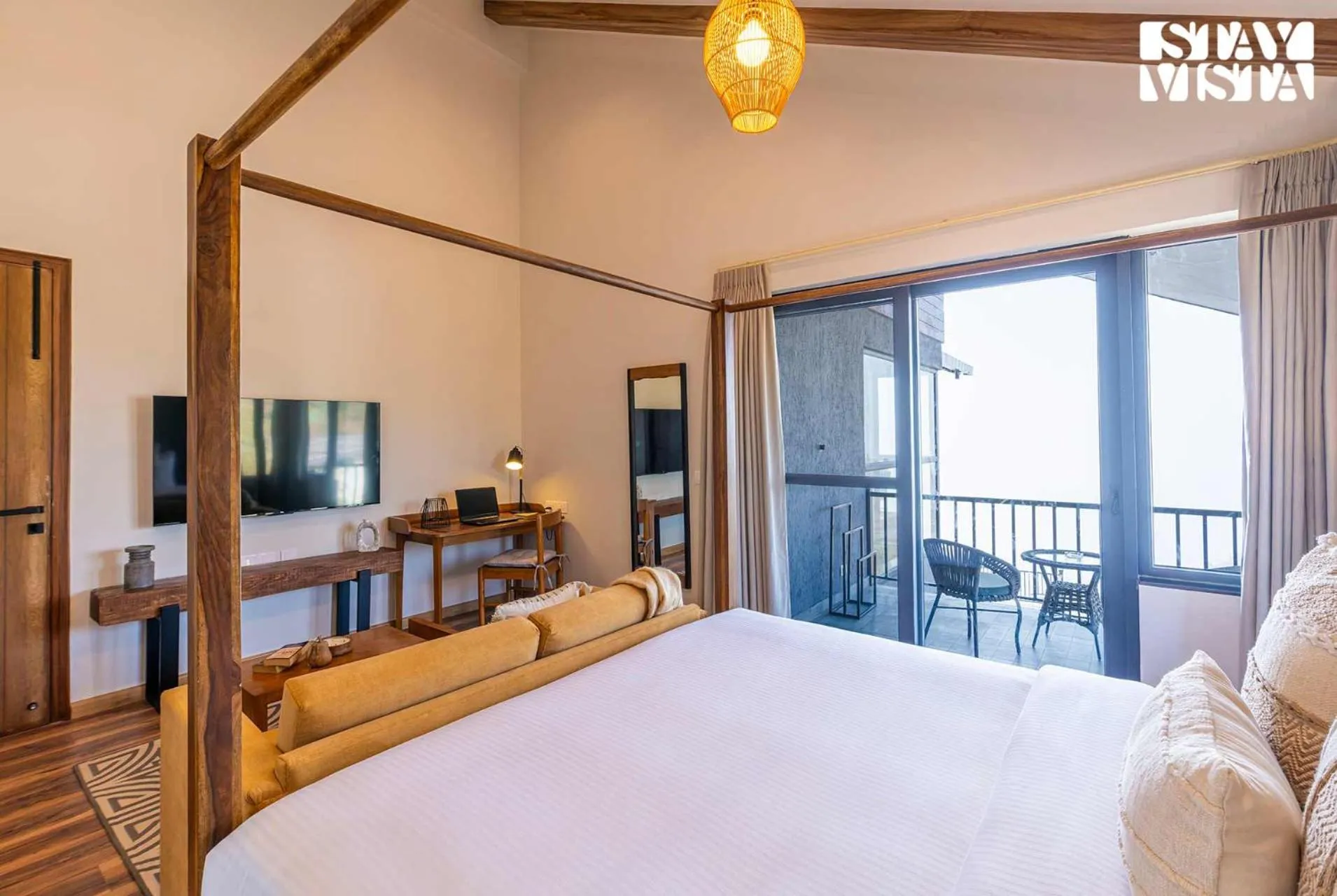 Bedroom, Bed in StayVista at Savara with Heated Infinity Pool and Jacuzzi