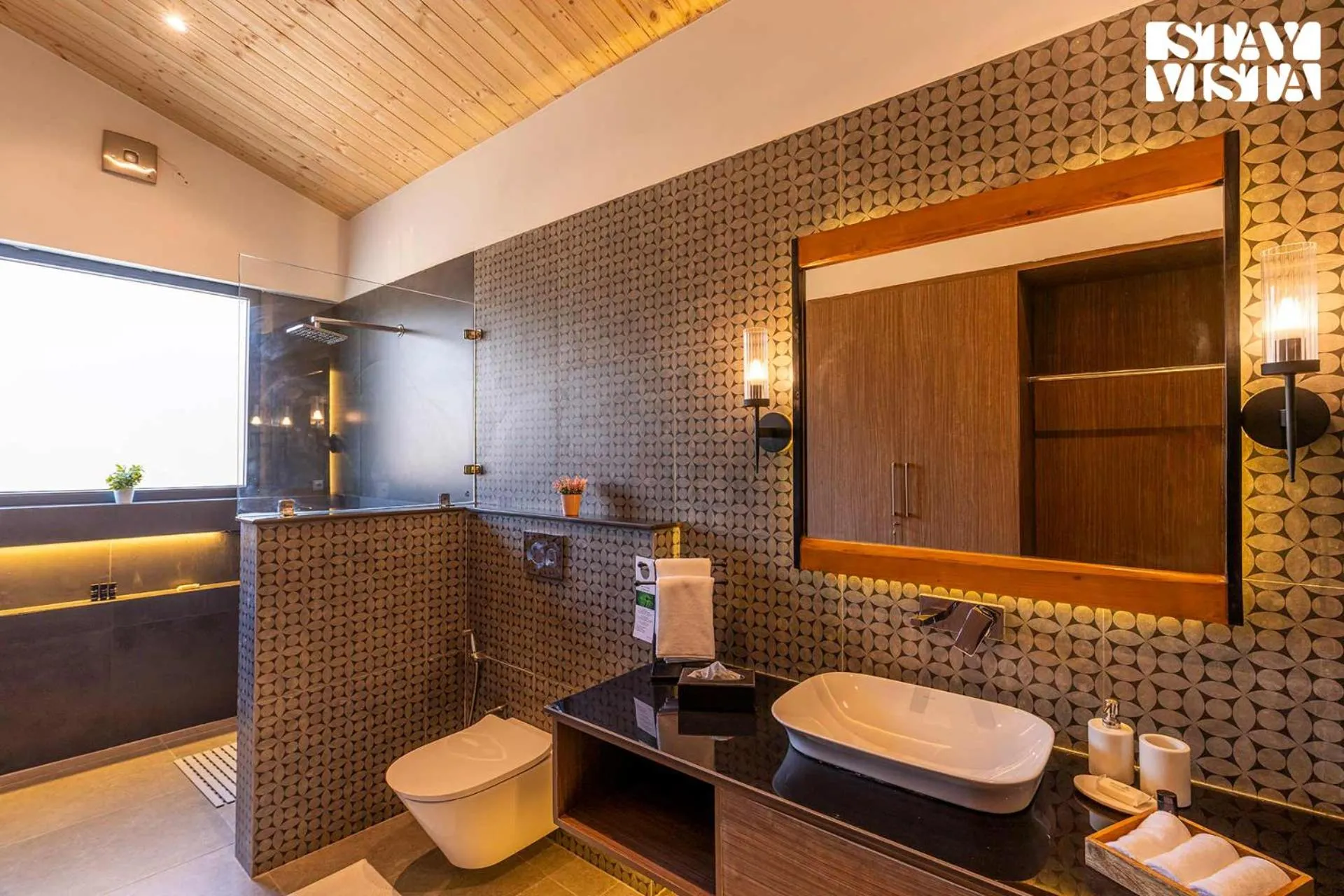Bathroom in StayVista at Savara with Heated Infinity Pool and Jacuzzi