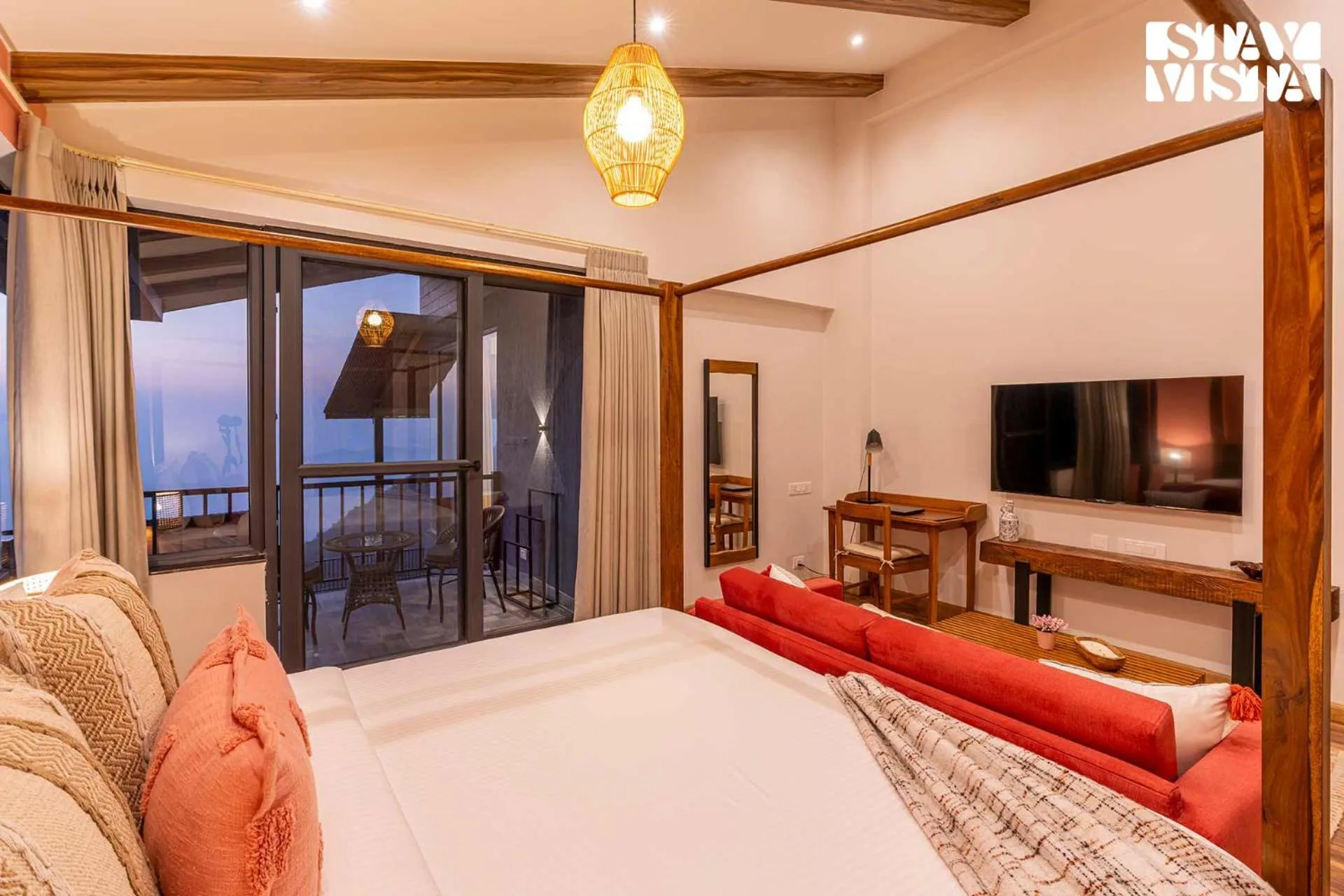 Bedroom, Bed in StayVista at Savara with Heated Infinity Pool and Jacuzzi