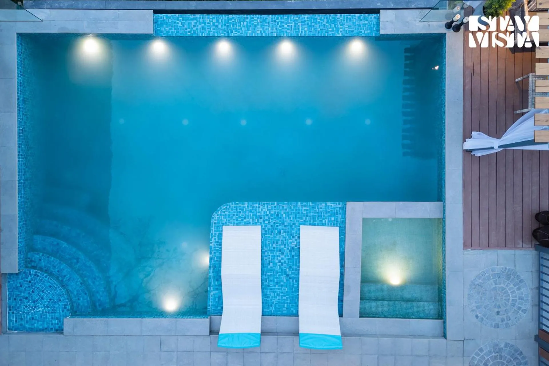 Swimming pool in StayVista at Savara with Heated Infinity Pool and Jacuzzi