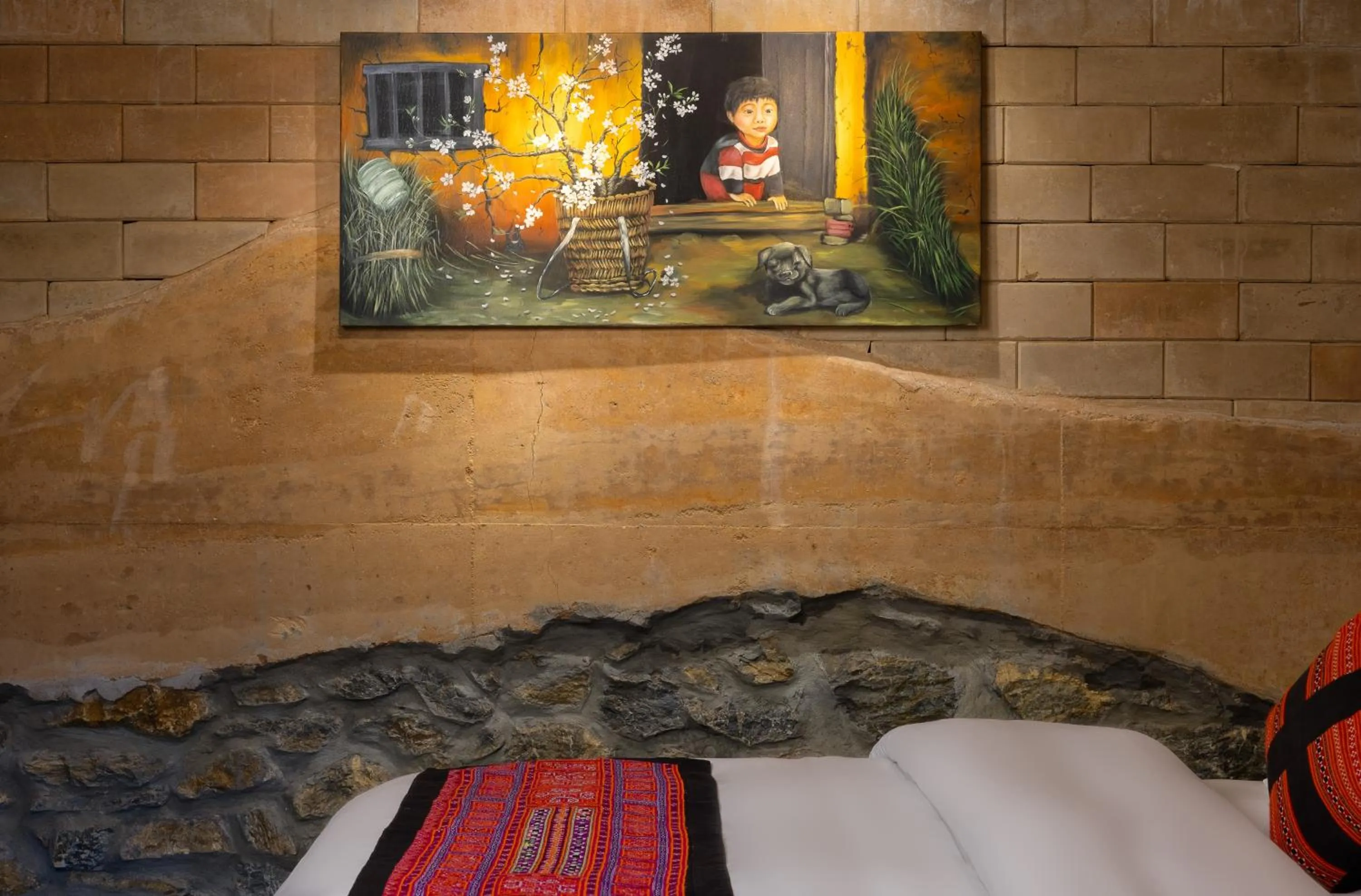 Decorative detail, Bed in Sapaxa Spring Garden Ecolodge