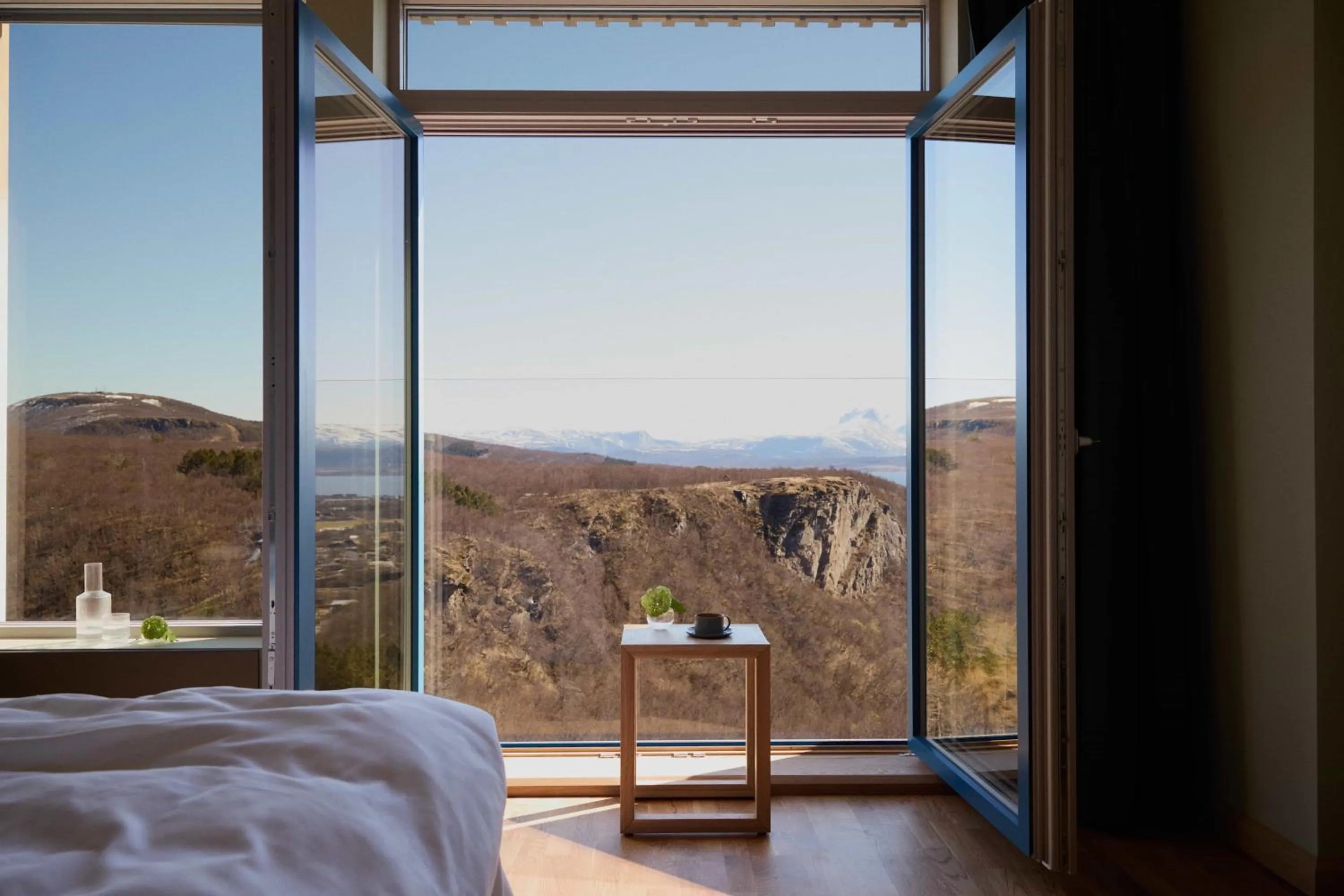 Natural landscape, Bed in Wood Hotel Bodø