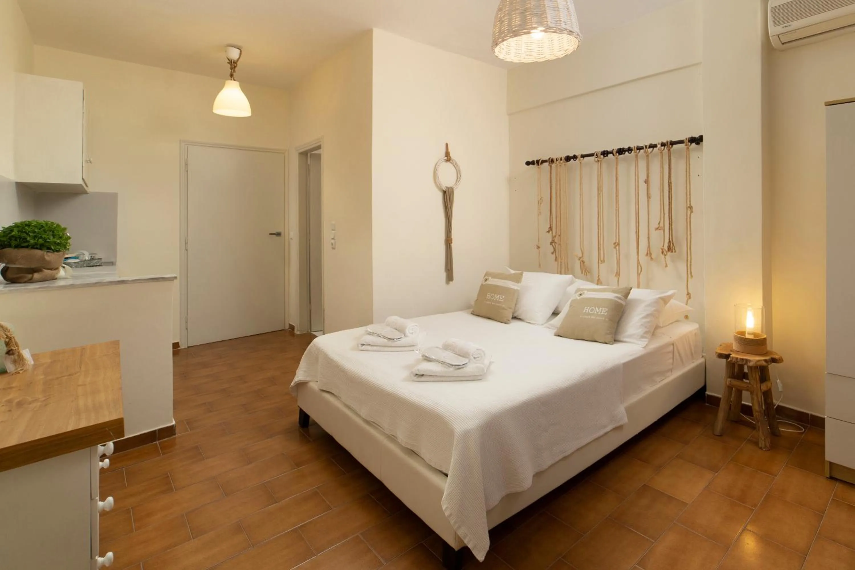 Bed in Villa Fiamegou Andros