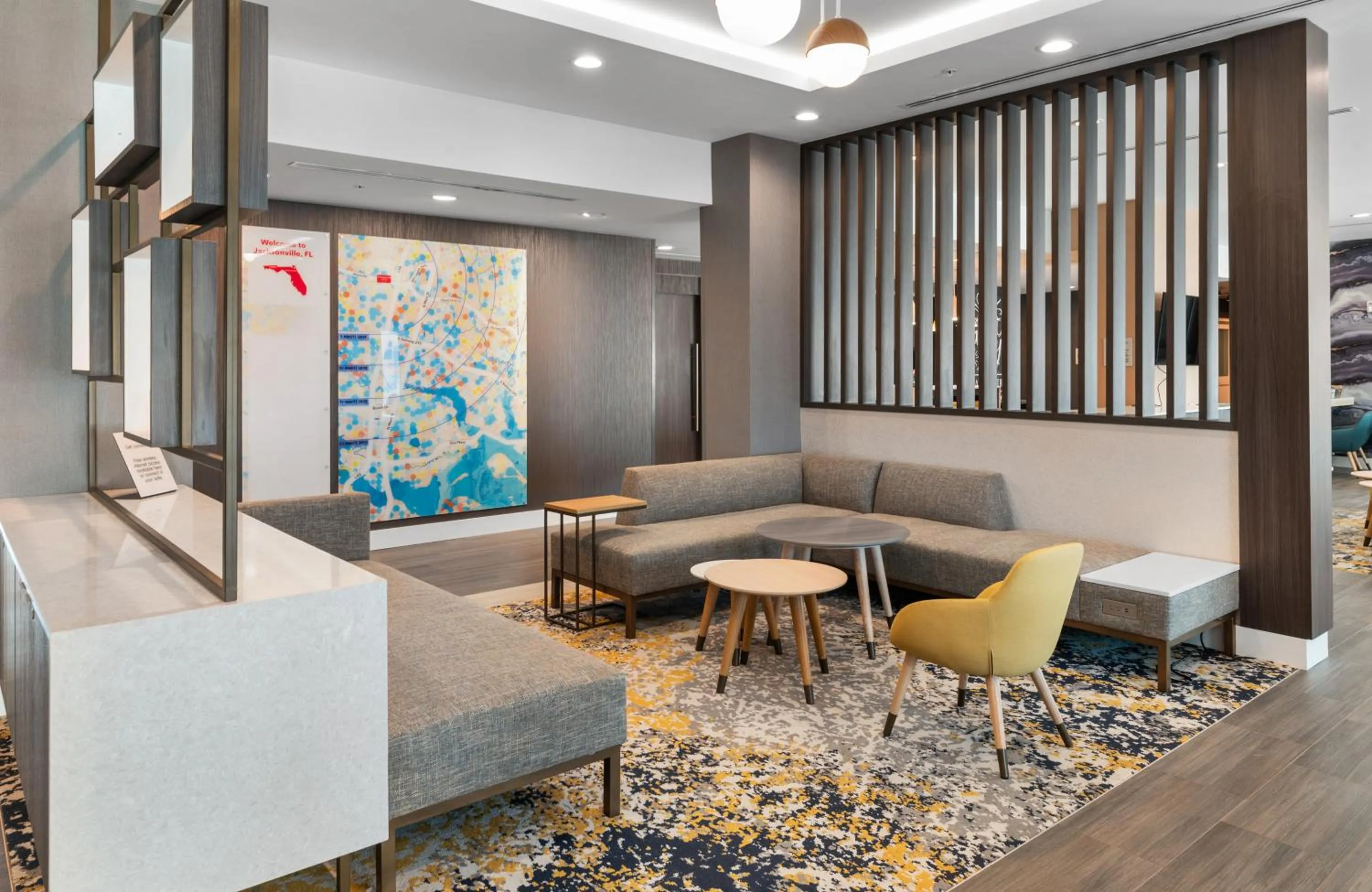 Seating area in TownePlace Suites Jacksonville Airport