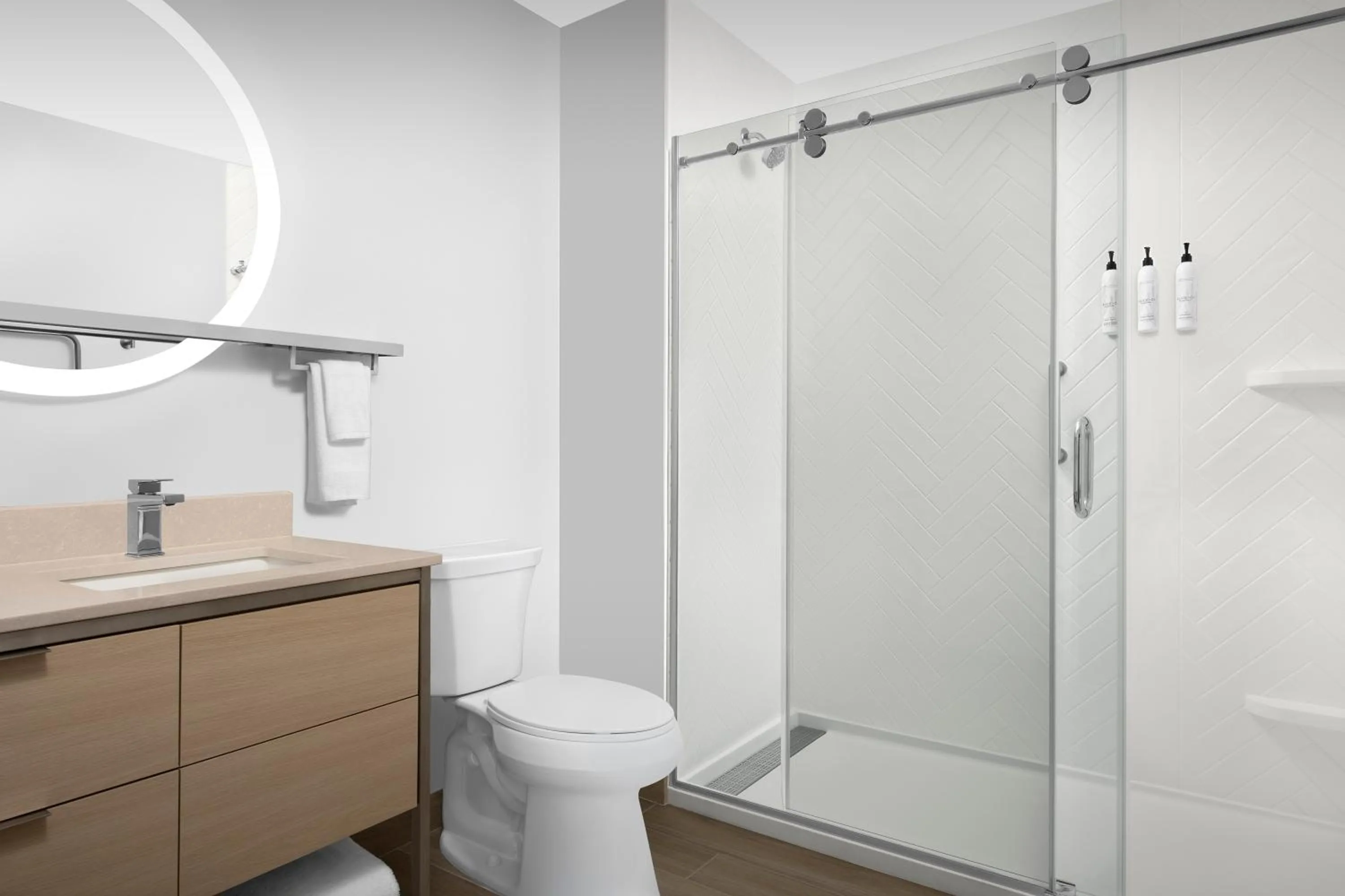 Shower in TownePlace Suites Jacksonville Airport