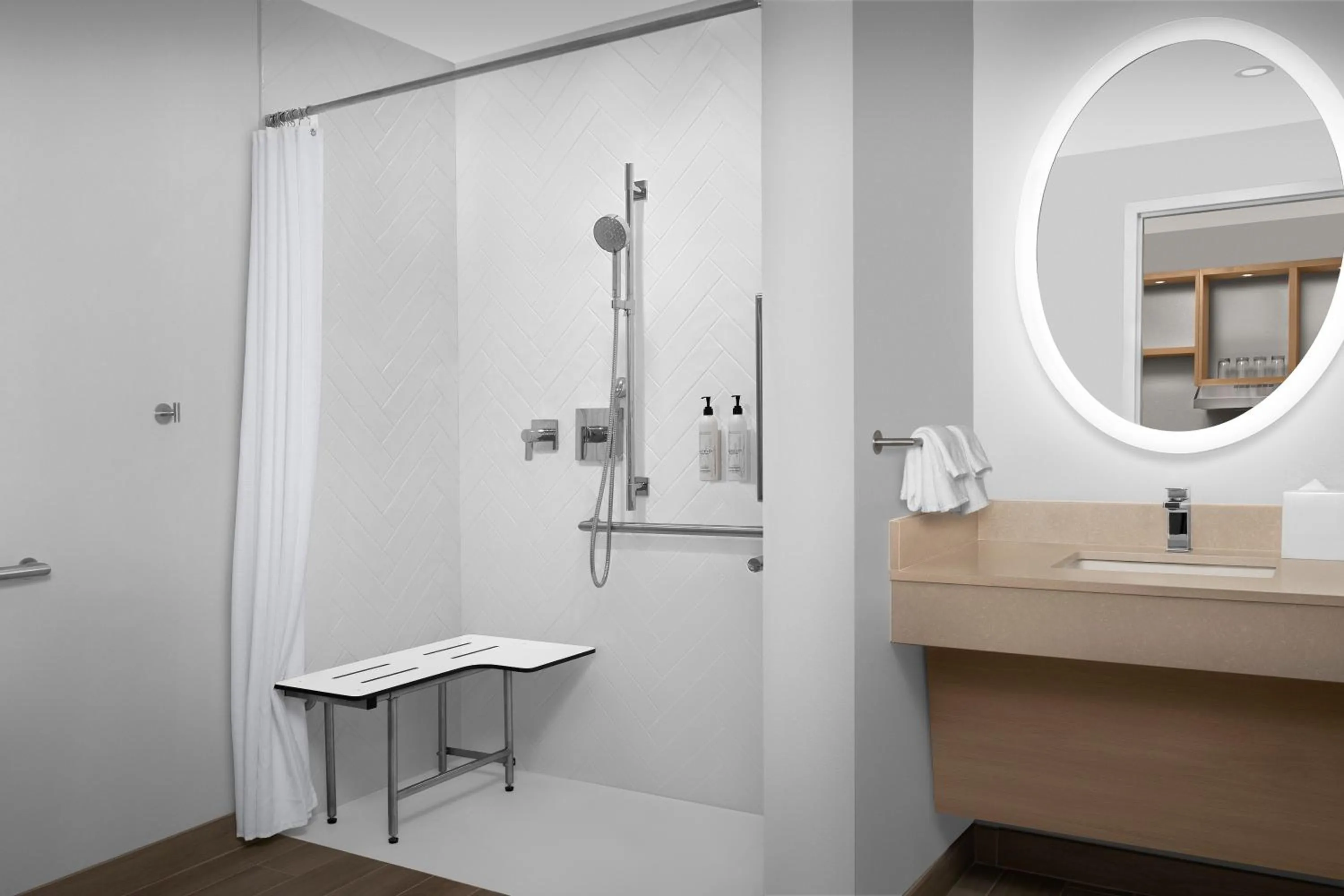 Shower in TownePlace Suites Jacksonville Airport