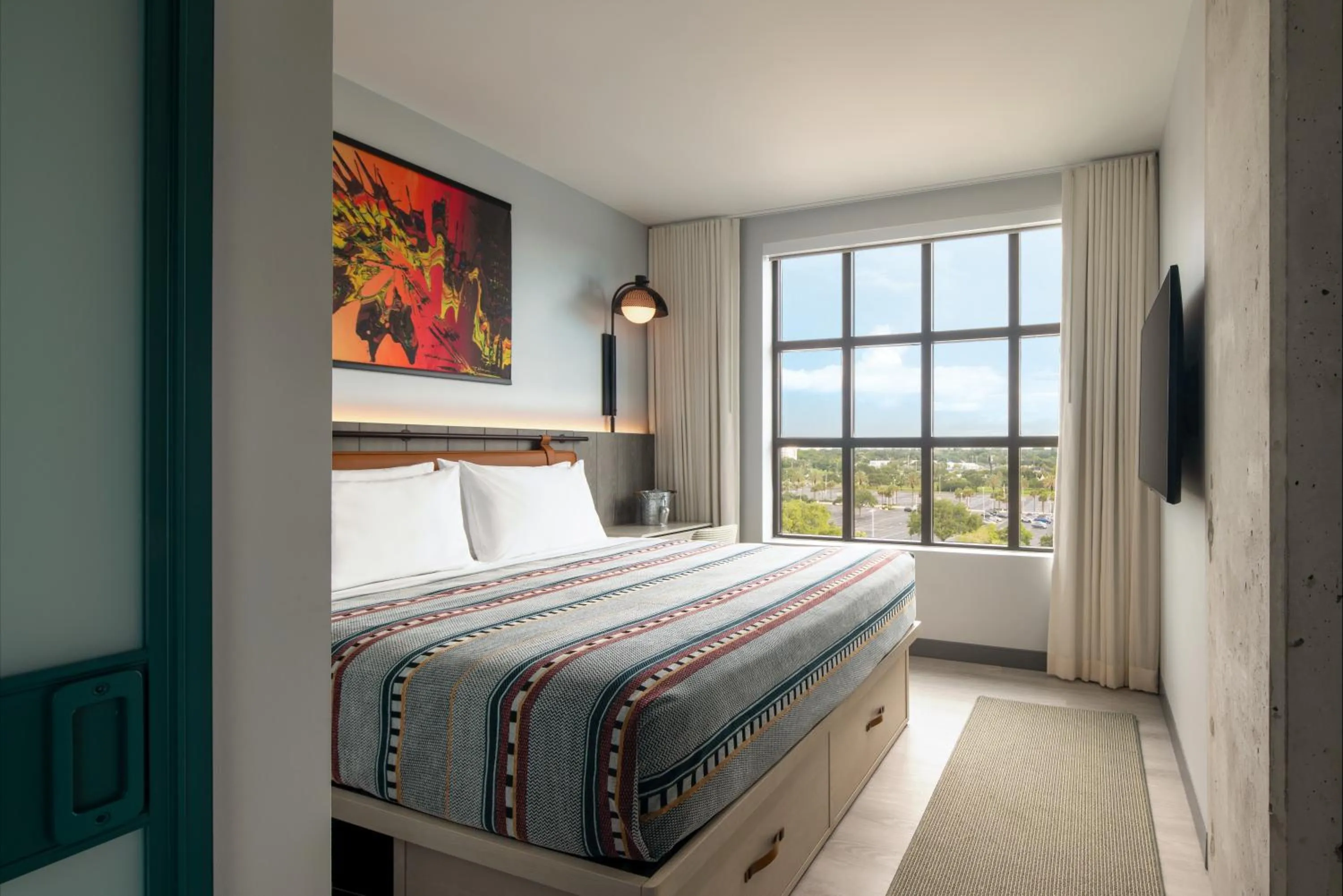 Bedroom, Bed in Moxy St. Petersburg Downtown