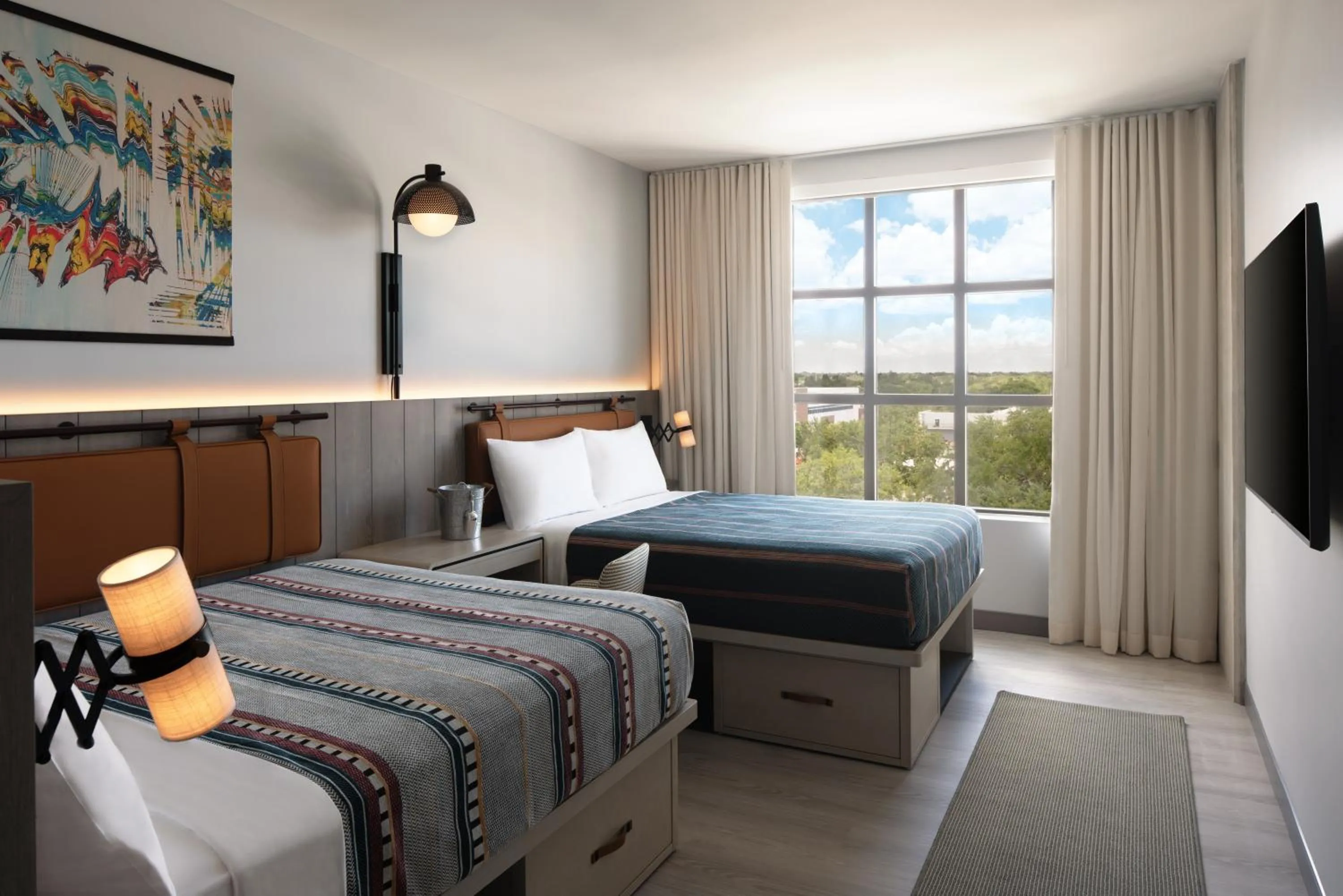 Bedroom, Bed in Moxy St. Petersburg Downtown