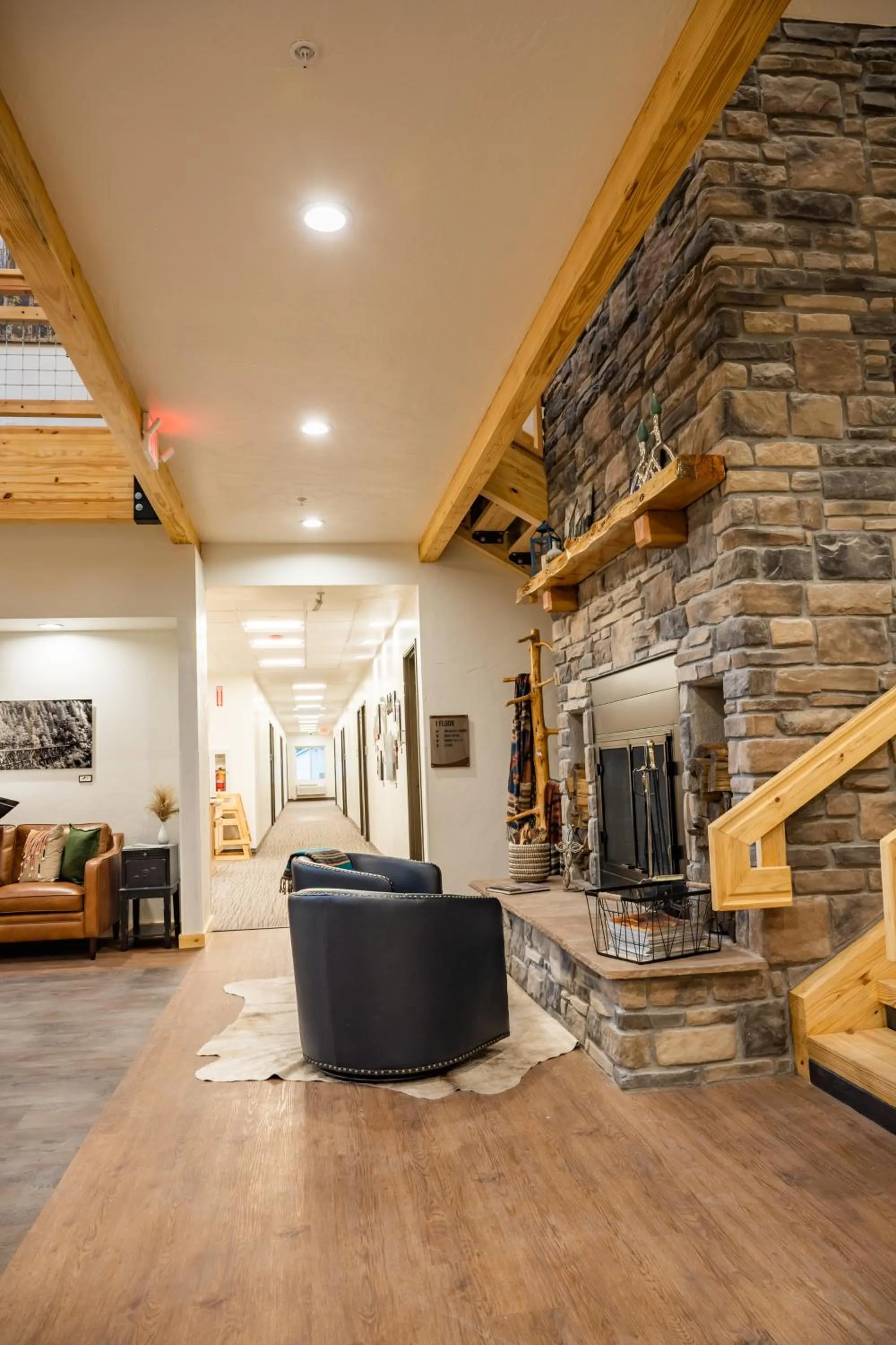 fireplace in Grand Cloudcroft Hotel