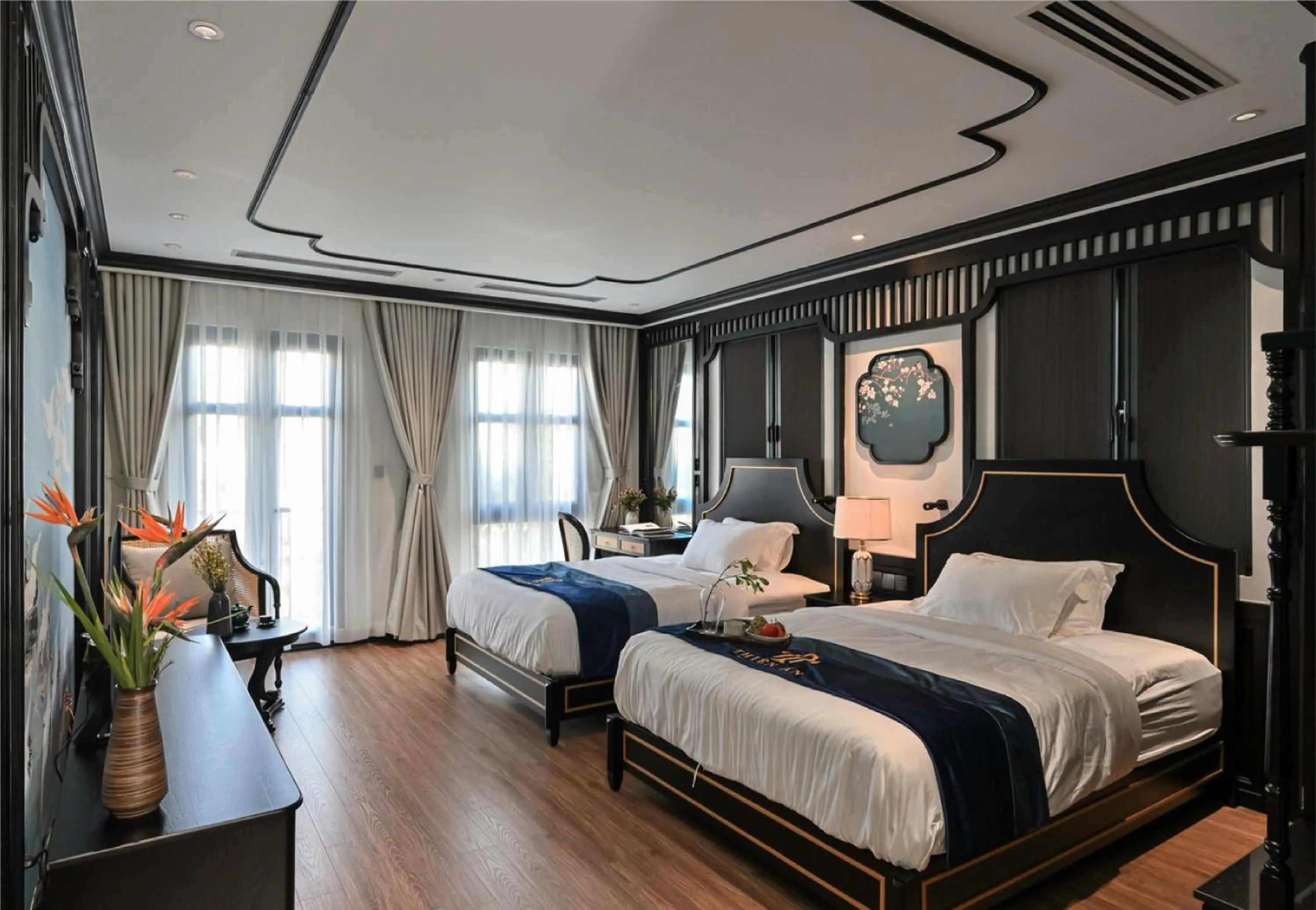 Bed in Thiên Ân Boutique Hotel