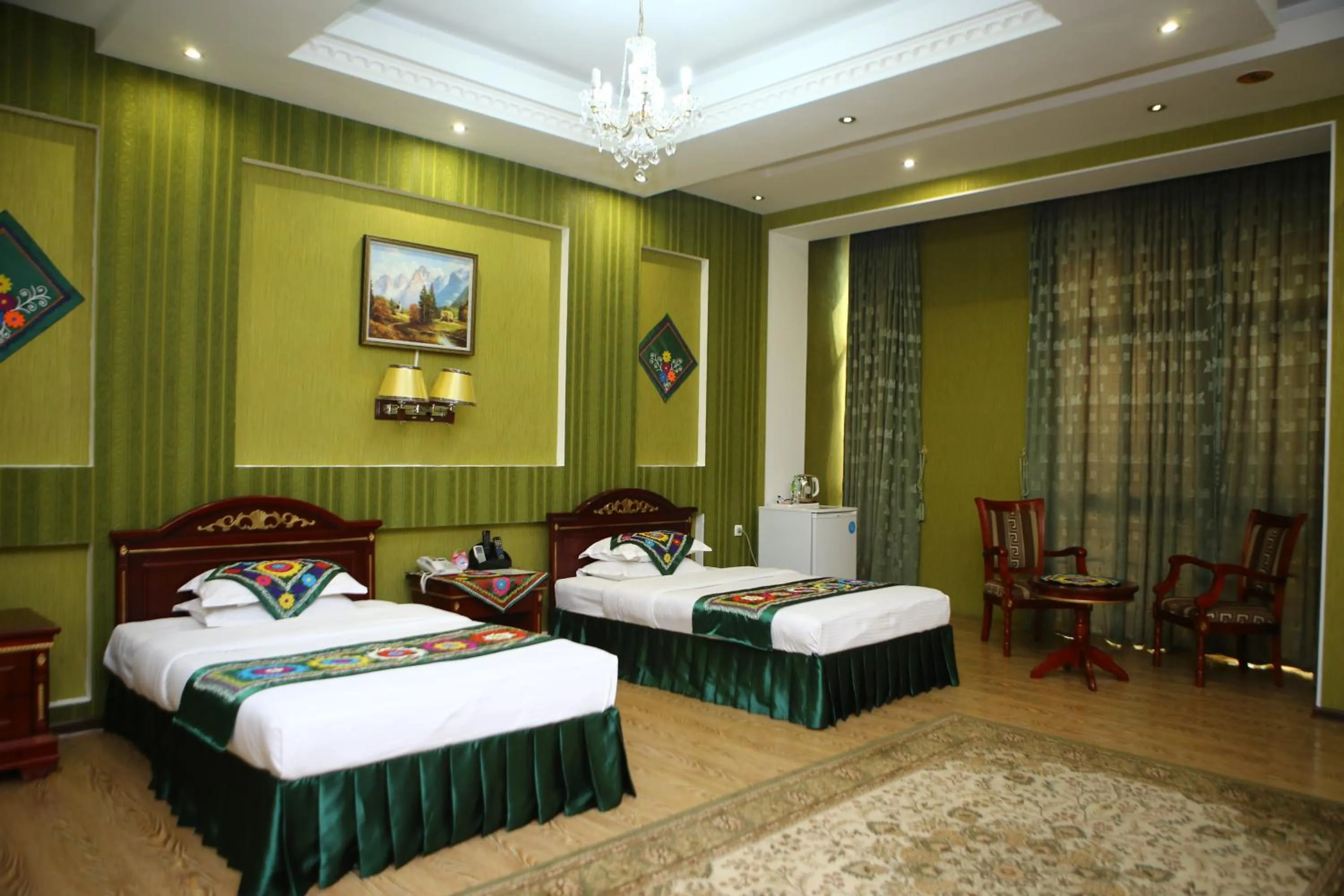 Bed in ORIYO DUSHANBE HOTEL