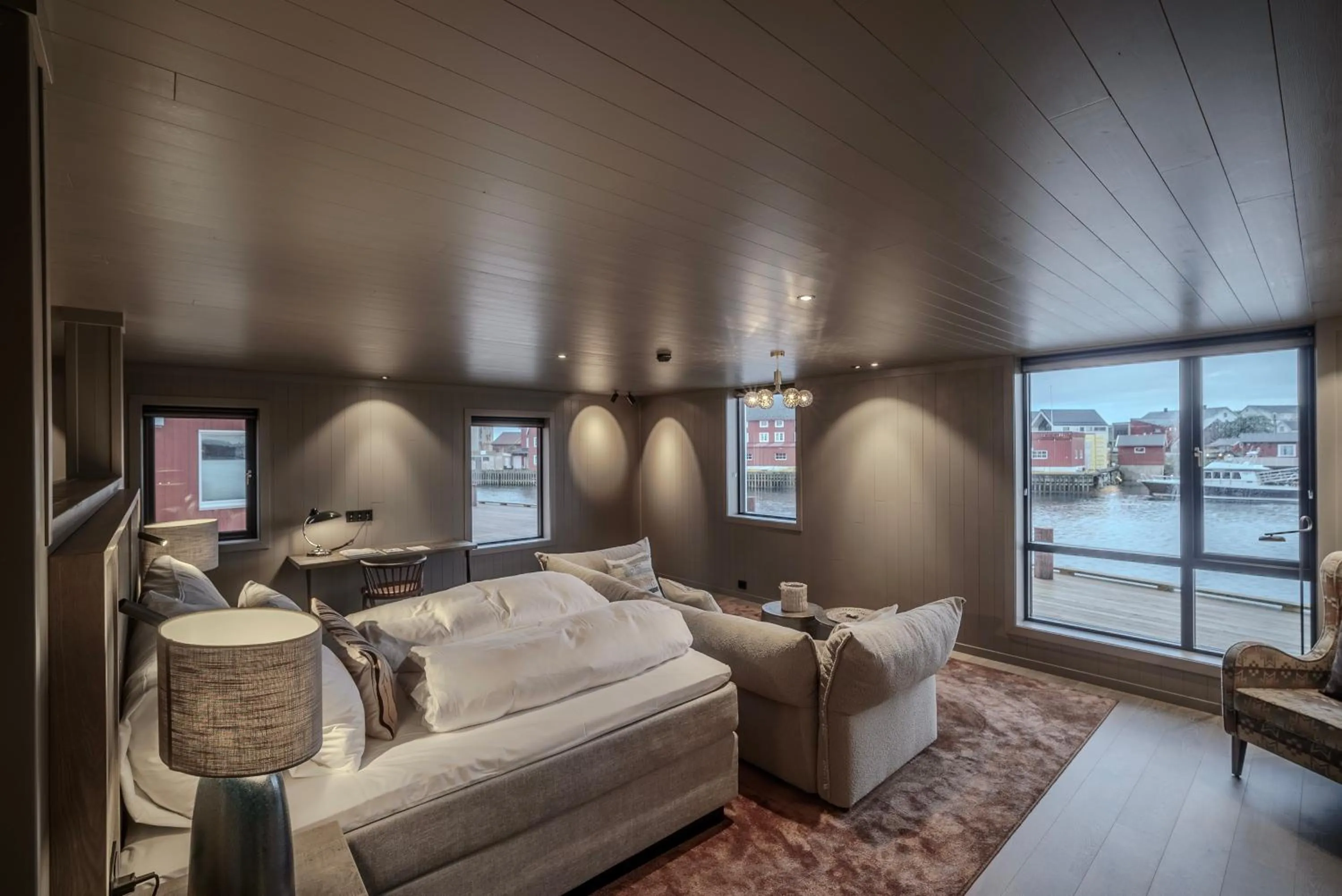 Bedroom, Bed in Henningsvær Bryggehotell - by Classic Norway Hotels