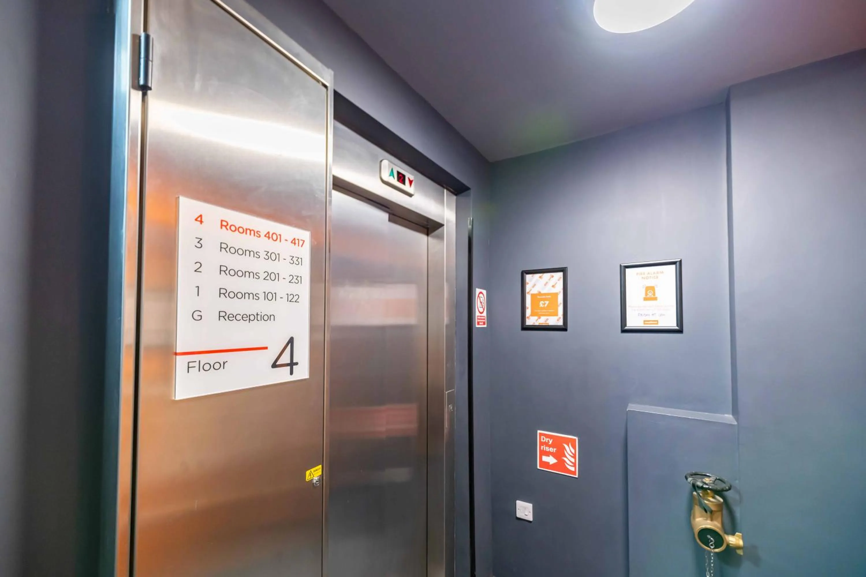 elevator in easyHotel Newcastle