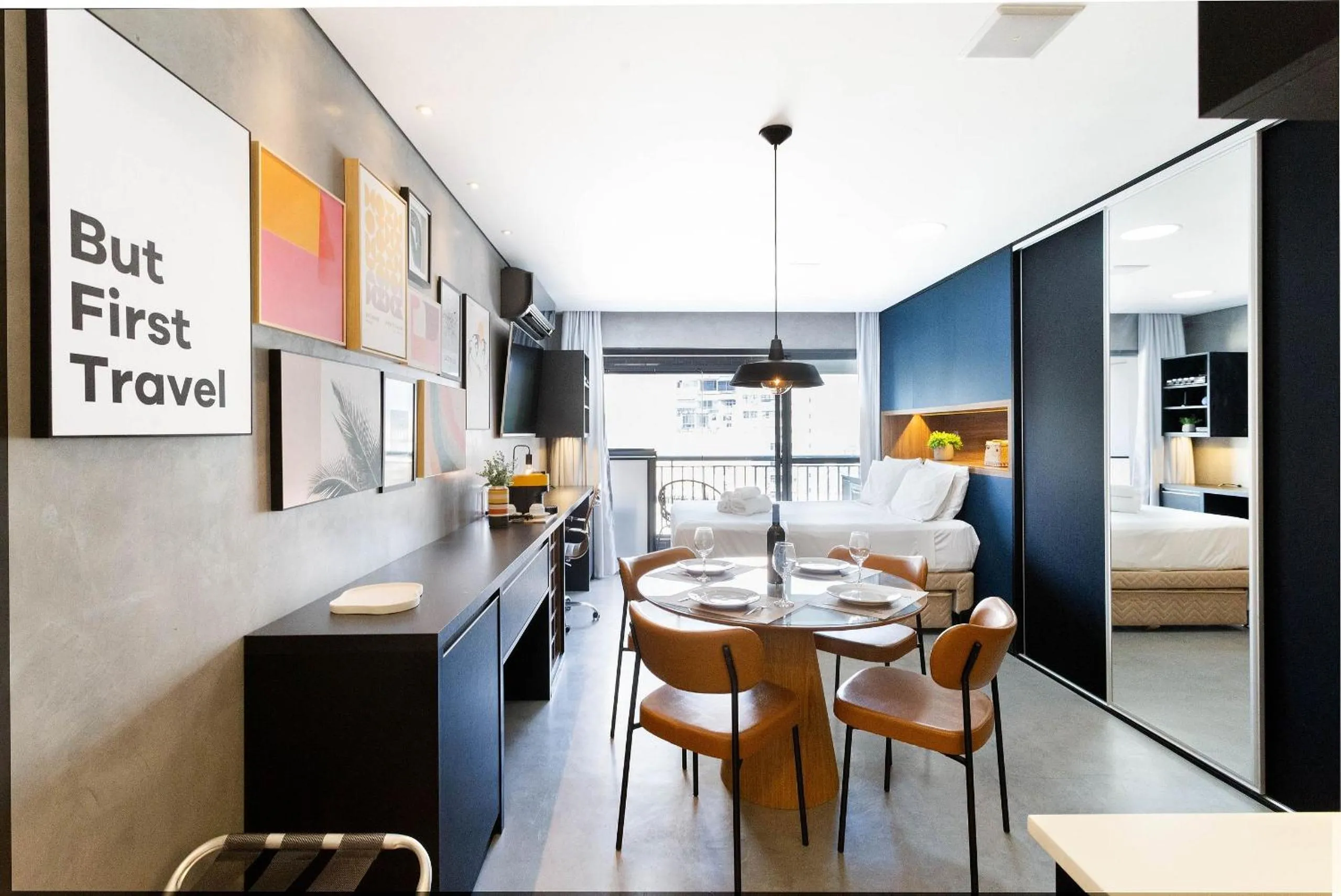 Bed in Condomínio Setin Downtown Genebra - Studios por temporada