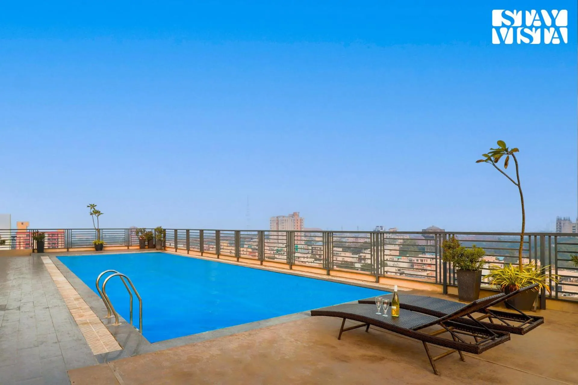 Swimming pool in StayVista at Cityscape with Rooftop Pool - Jaipur
