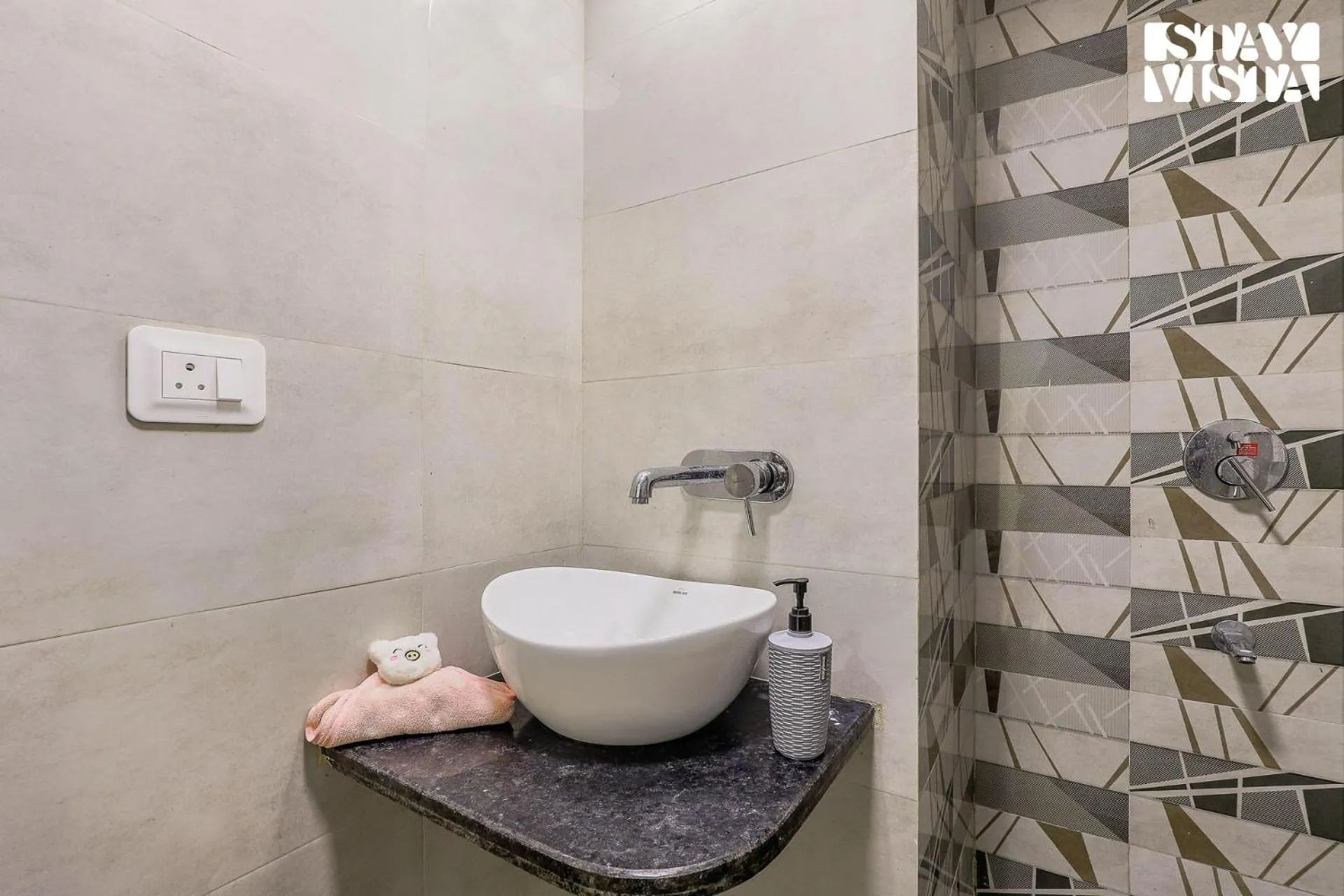 Bathroom in StayVista at Cityscape with Rooftop Pool - Jaipur