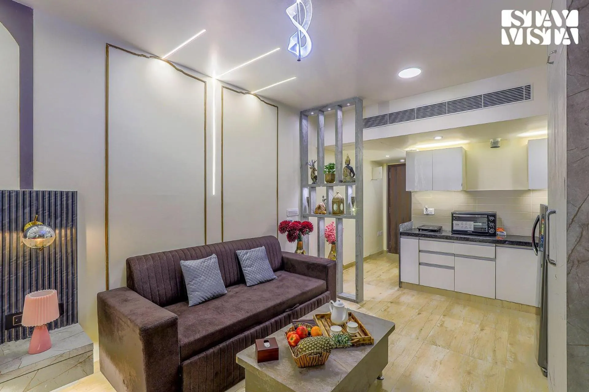 Living room in StayVista at Cityscape with Rooftop Pool - Jaipur