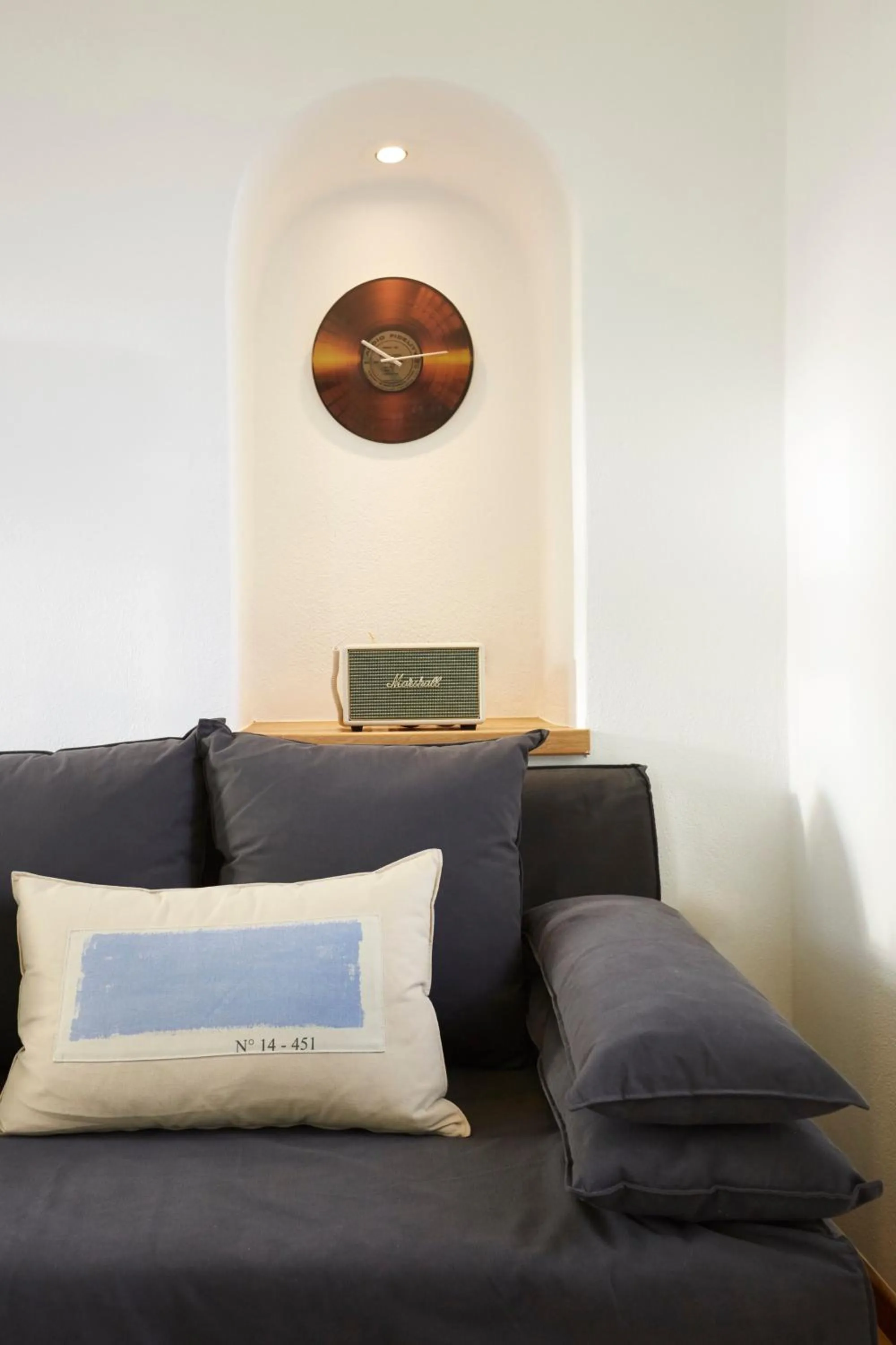 Living room in Yellow Orchid Cycladic House
