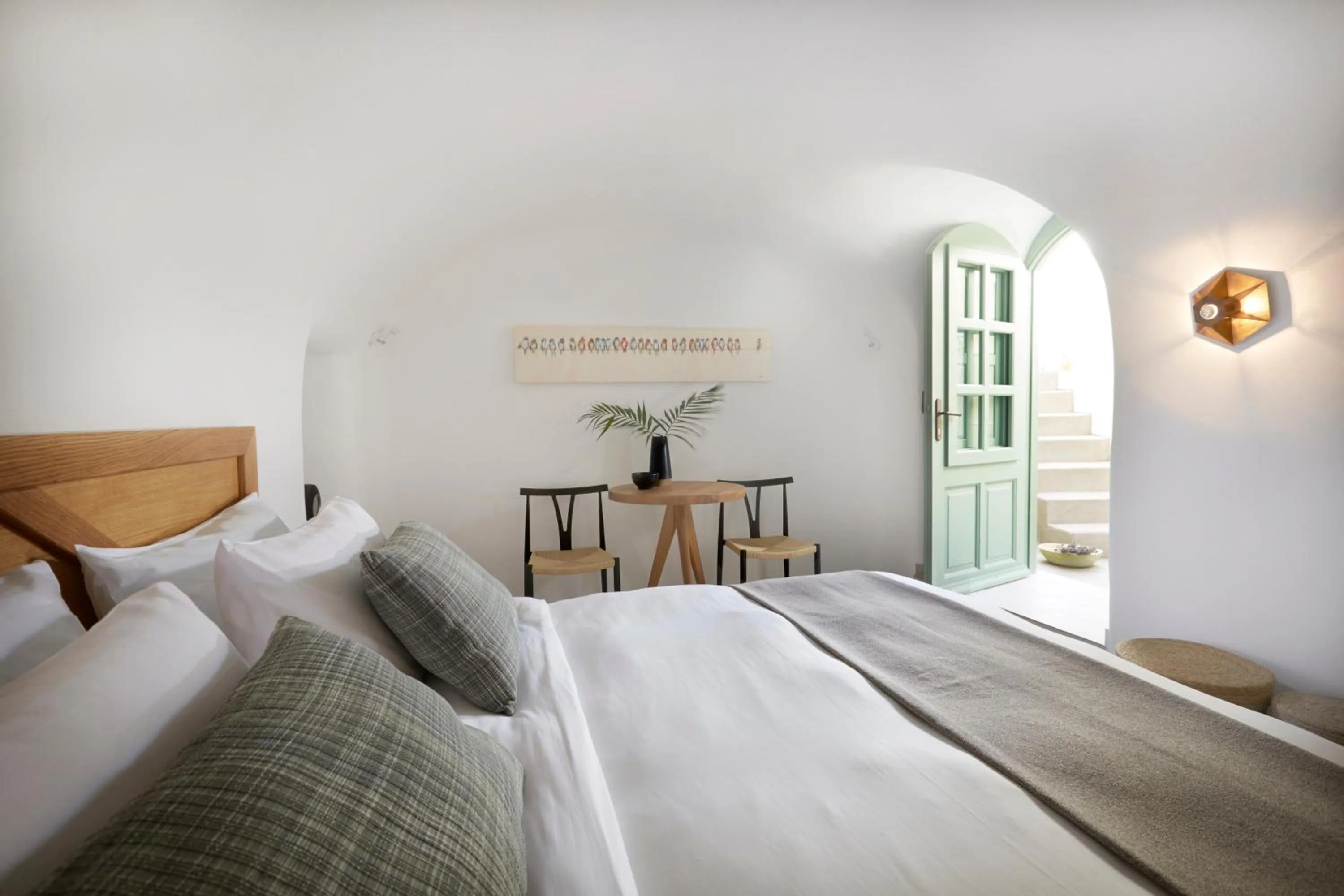Bed in Yellow Orchid Cycladic House