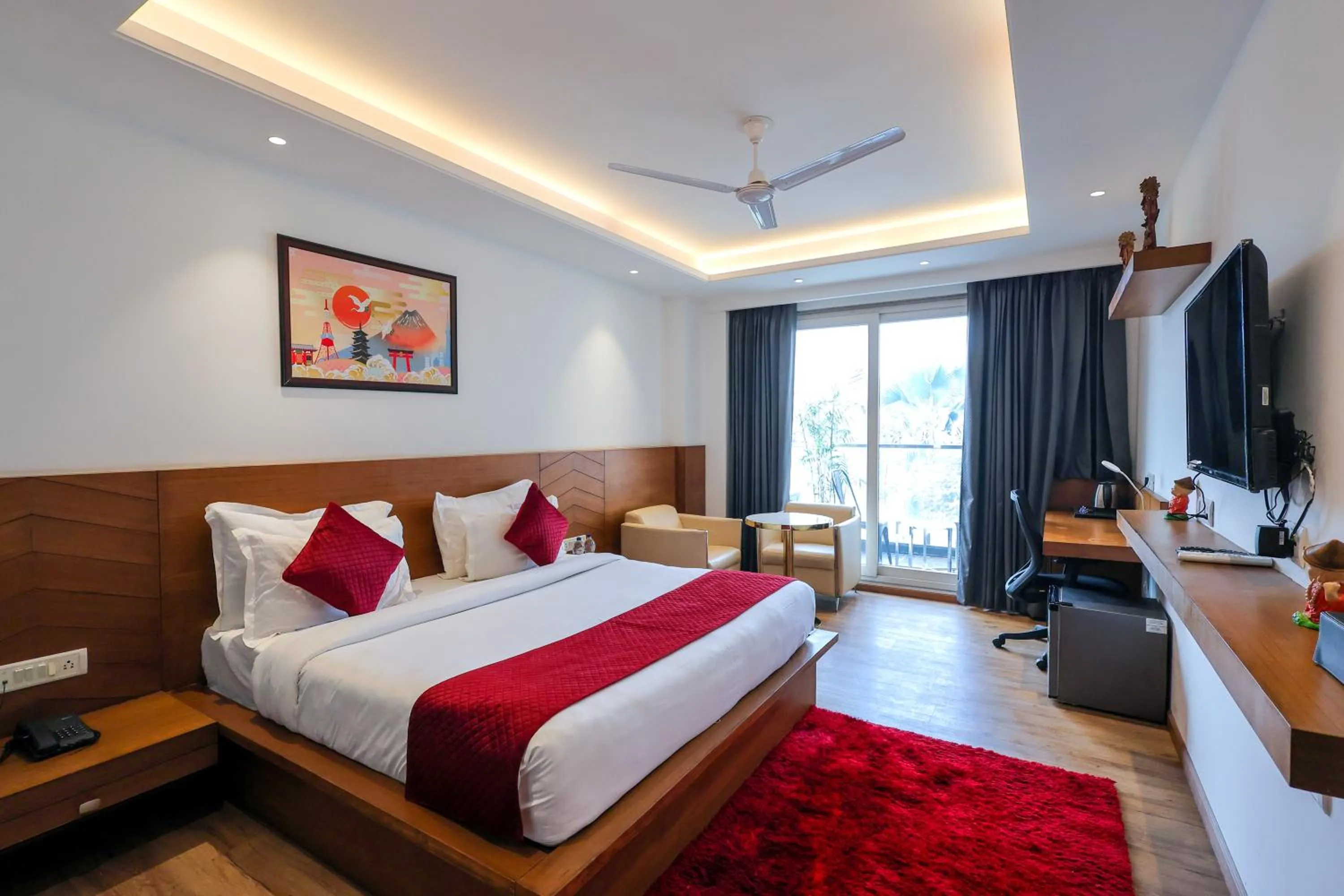 Bedroom, Bed in Nikko Premier - Near Medanta Hospital
