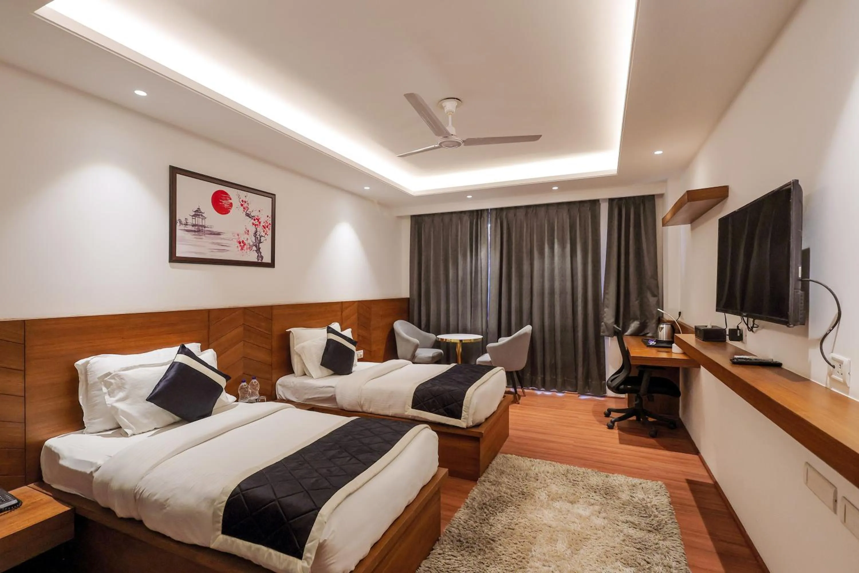 Bedroom, Bed in Nikko Premier - Near Medanta Hospital