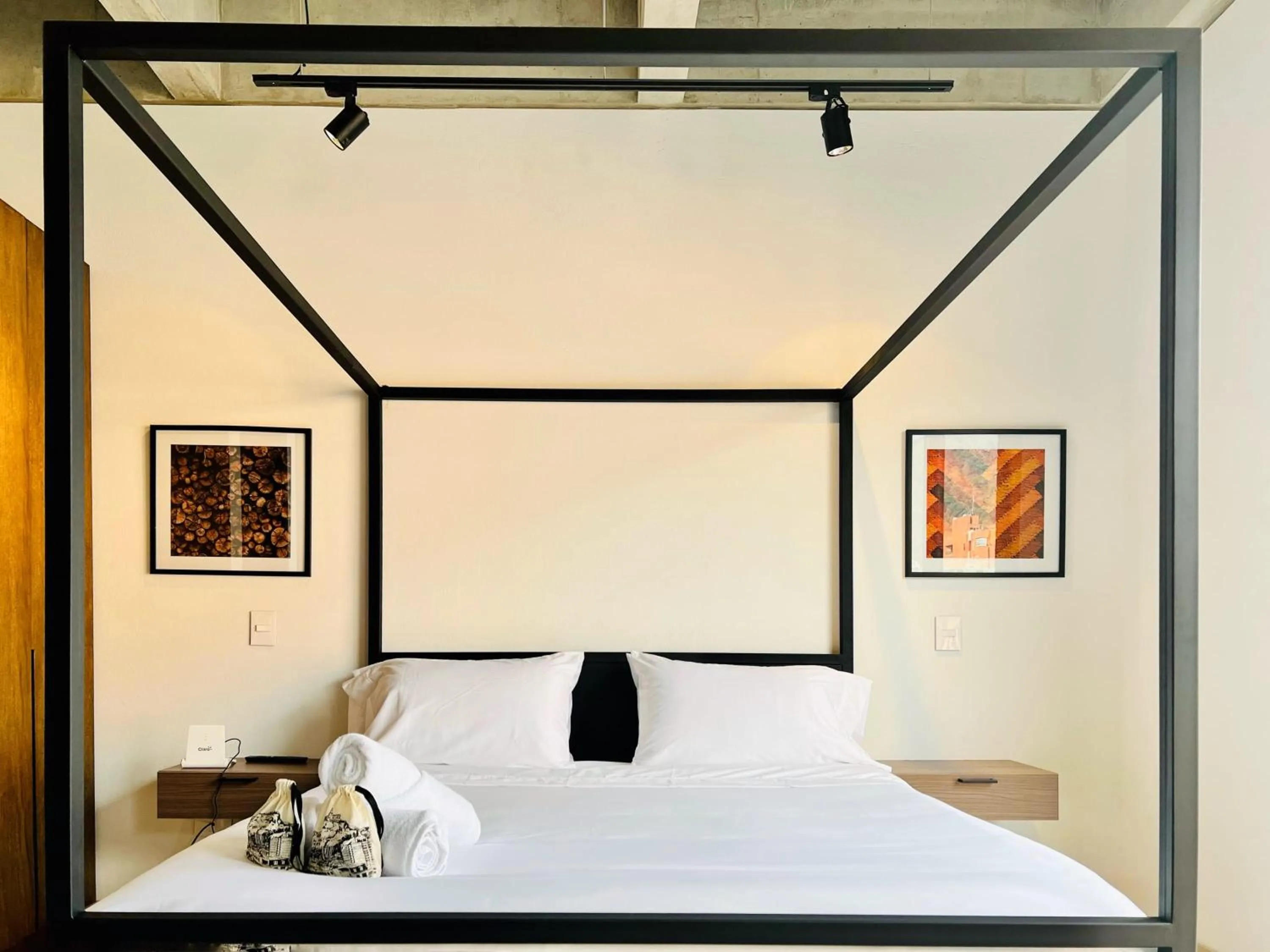 Bedroom, Bed in Canvas By Wynwood House