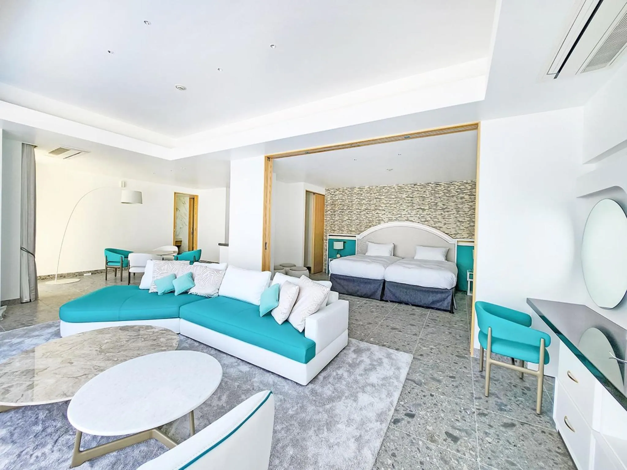 Photo of the whole room, Bed in SANTORINI HOTEL&VILLAS MIYAKOJIMA