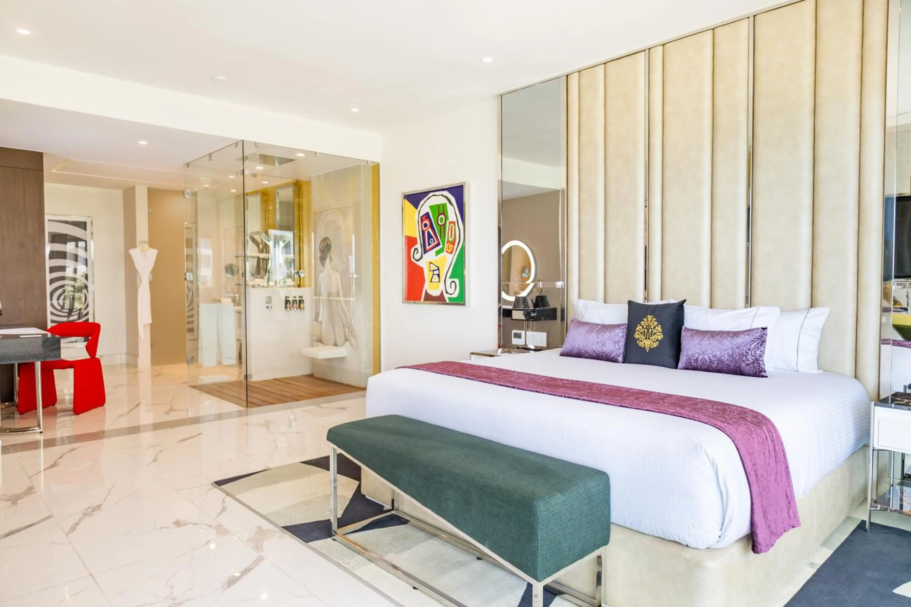 Bedroom, Bed in Hotel Mousai Cancun Adults Only