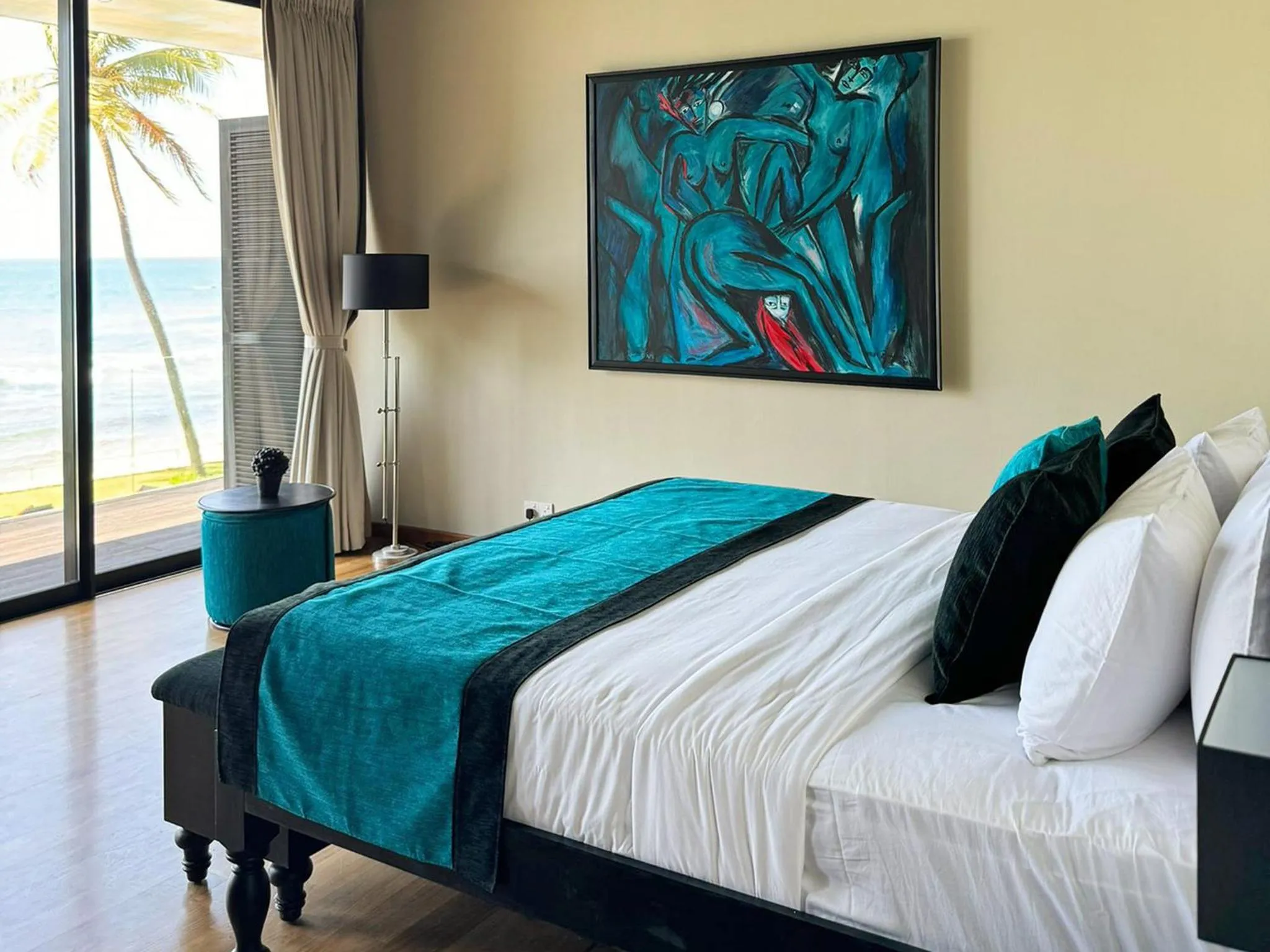 Bed in DORMERO Hotel Sri Lanka Hikkaduwa Beach