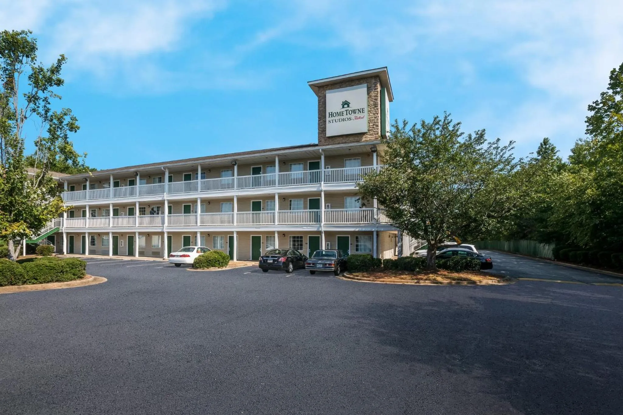 Property building in HomeTowne Studios by Red Roof Covington, GA