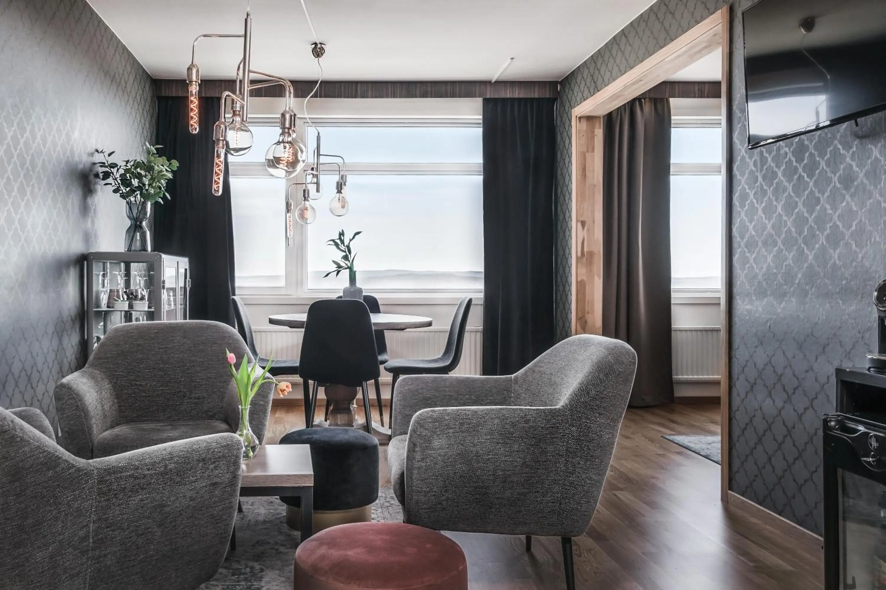 Living room in Hotell Hallstaberget