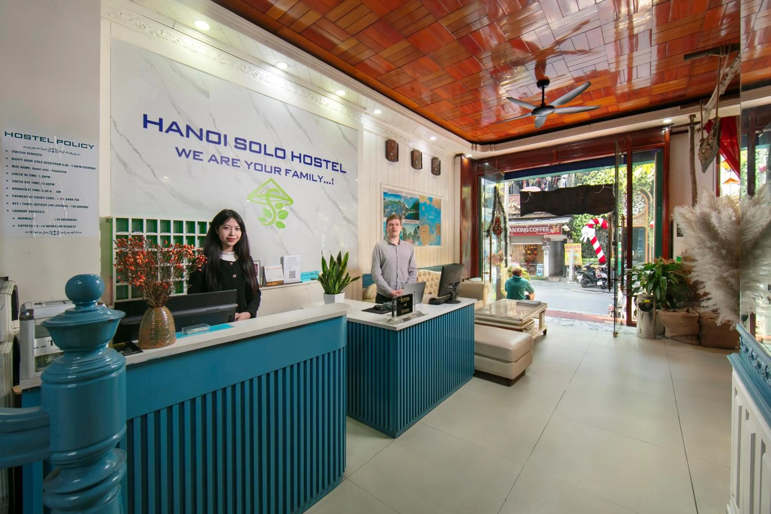 Lobby or reception in Hanoi Solo Hostel