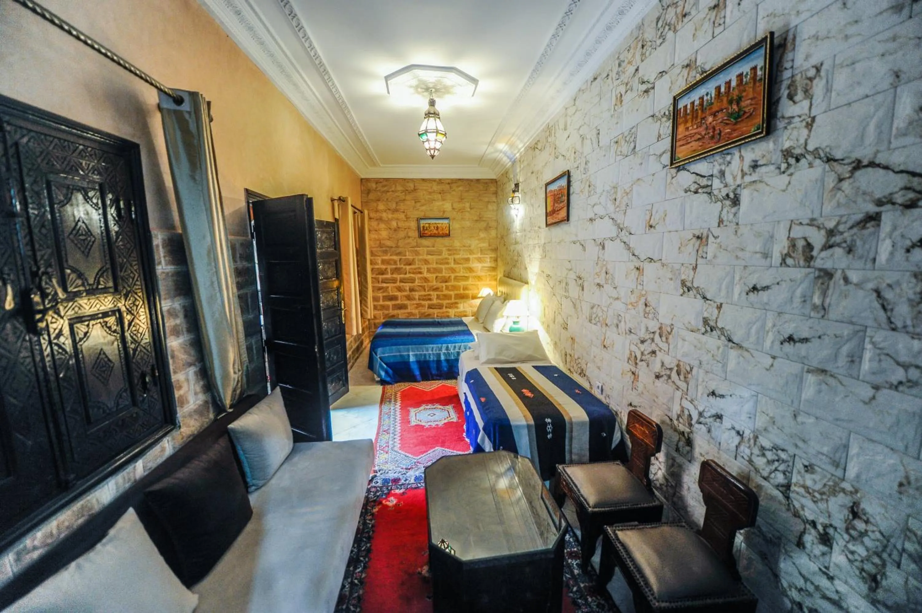 Dining area, Bed in Riad Errabii & Spa